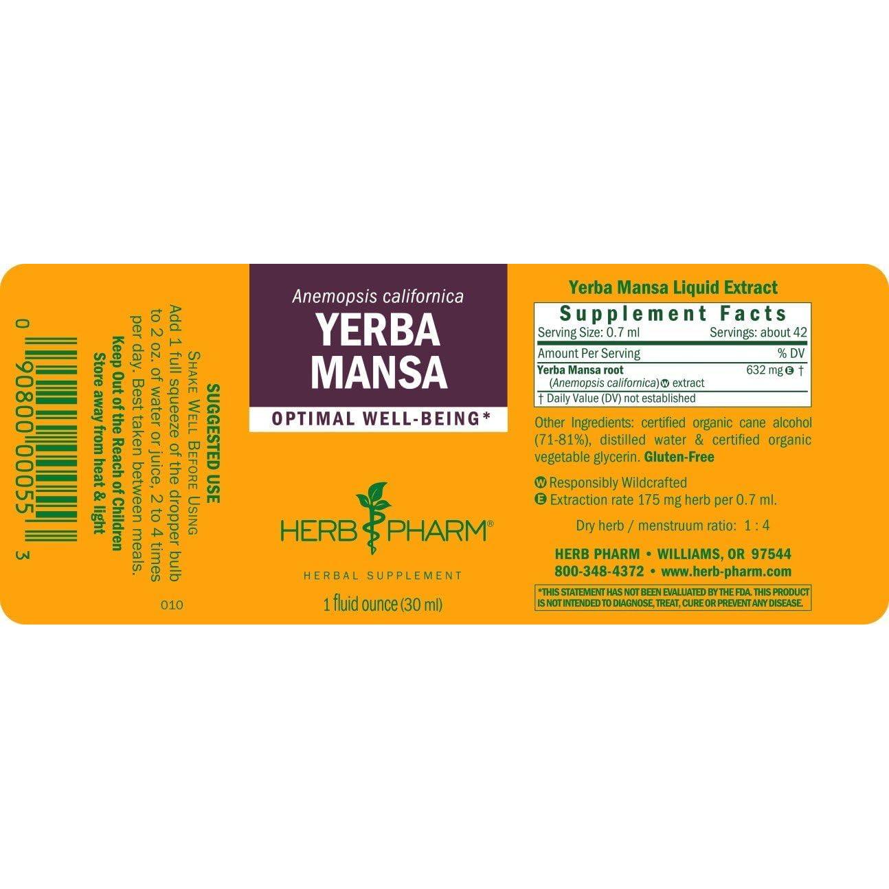Extracto de Raíz de Yerba Mansa Herb Pharm 30 ml