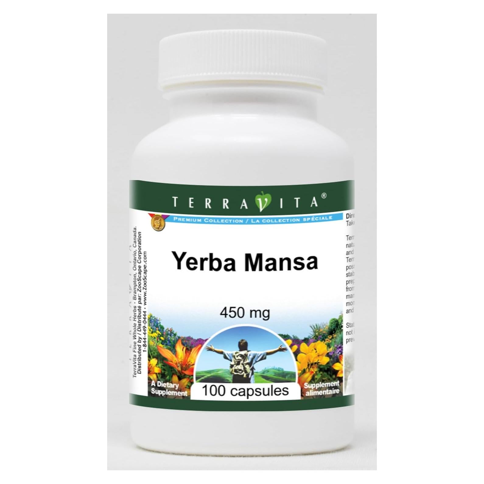 Yerba Mansa 450 mg TerraVita 100 Cápsulas Sin Rellenos