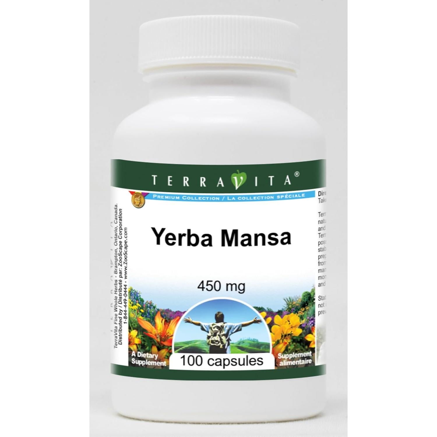 Yerba Mansa 450 mg TerraVita 100 Cápsulas Sin Rellenos