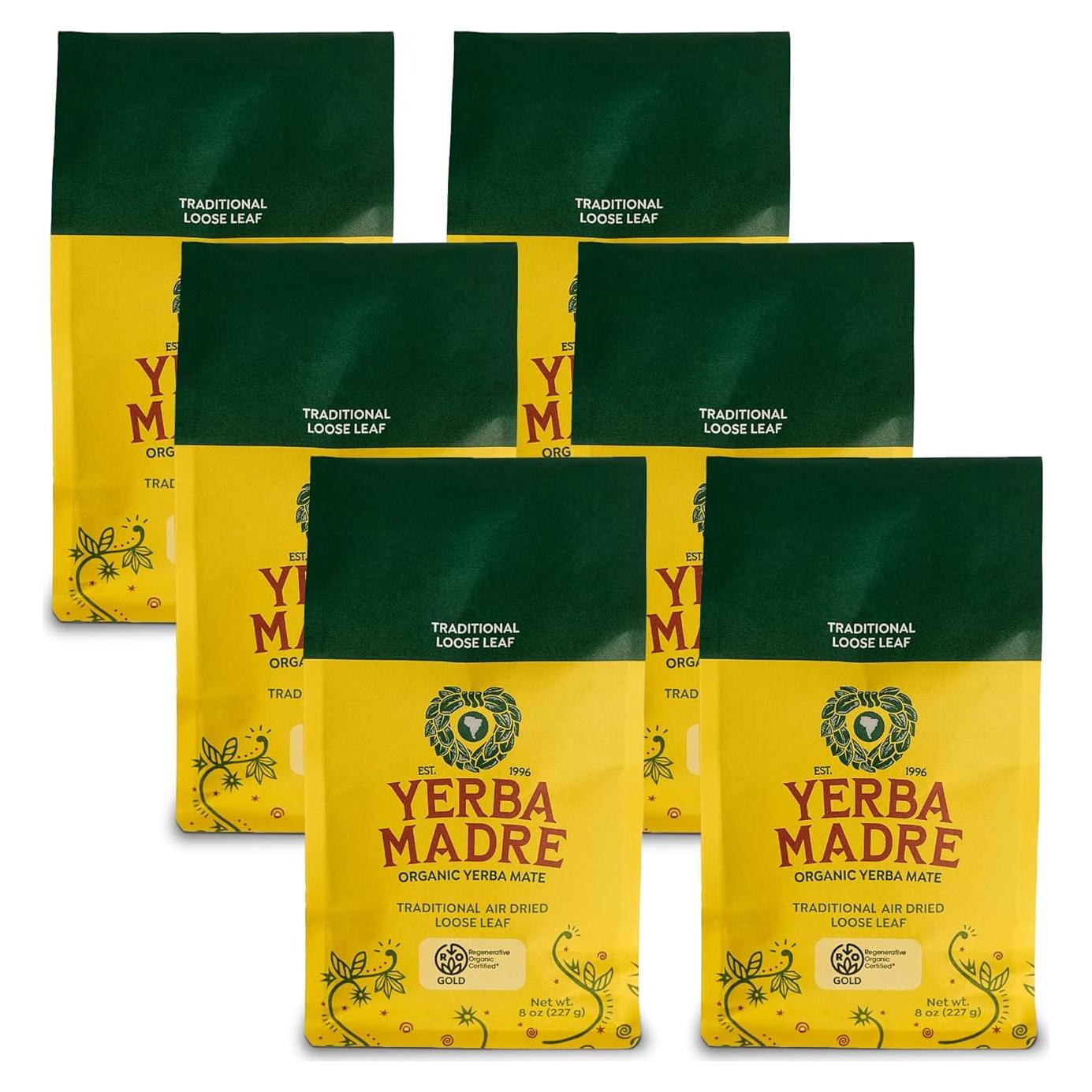 Yerba Mate Orgánica Hoja Suelta Guayakí 227g Paquete de 6