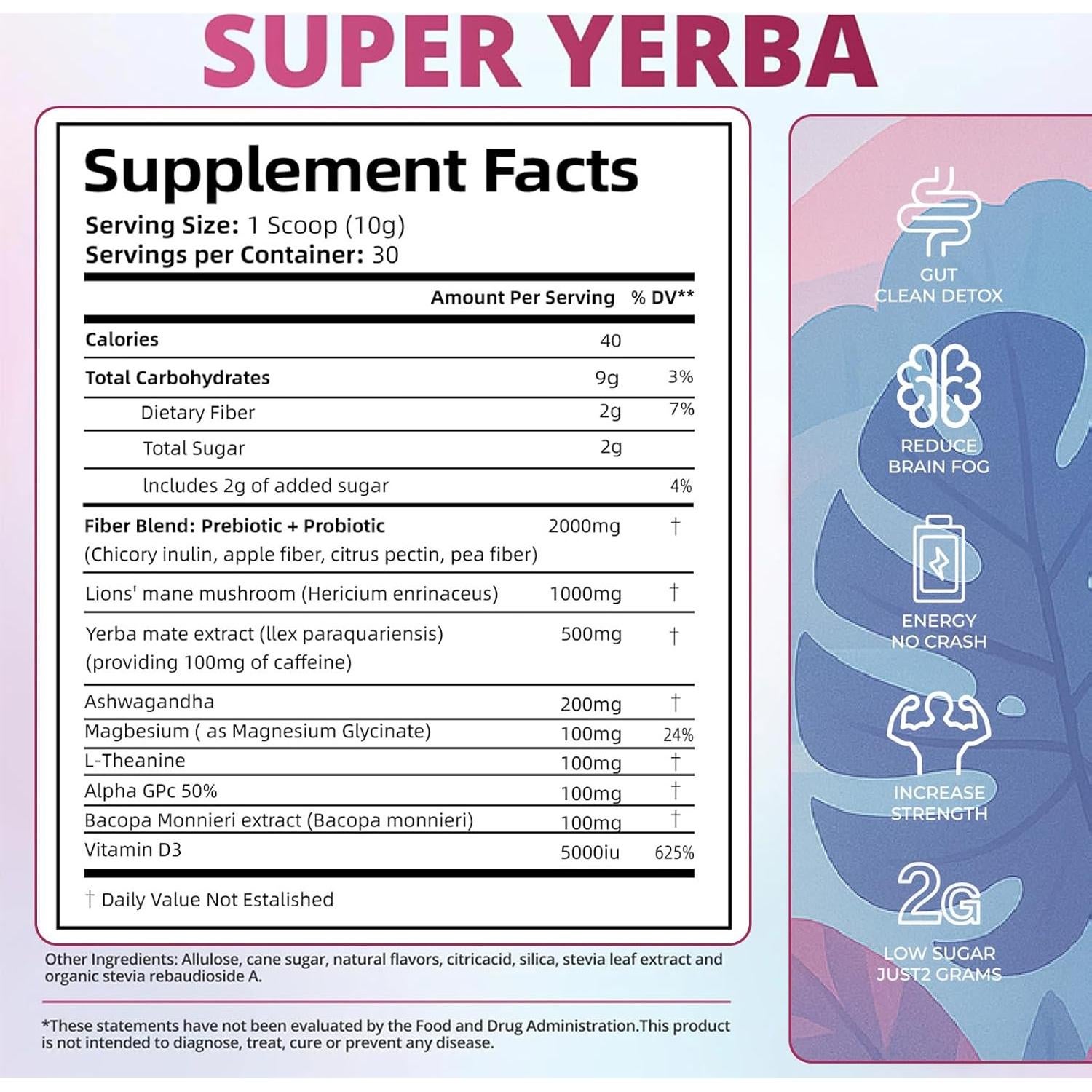 Yerba Mate en Polvo Hewleshen - 30 Porciones Sabor Frambuesa