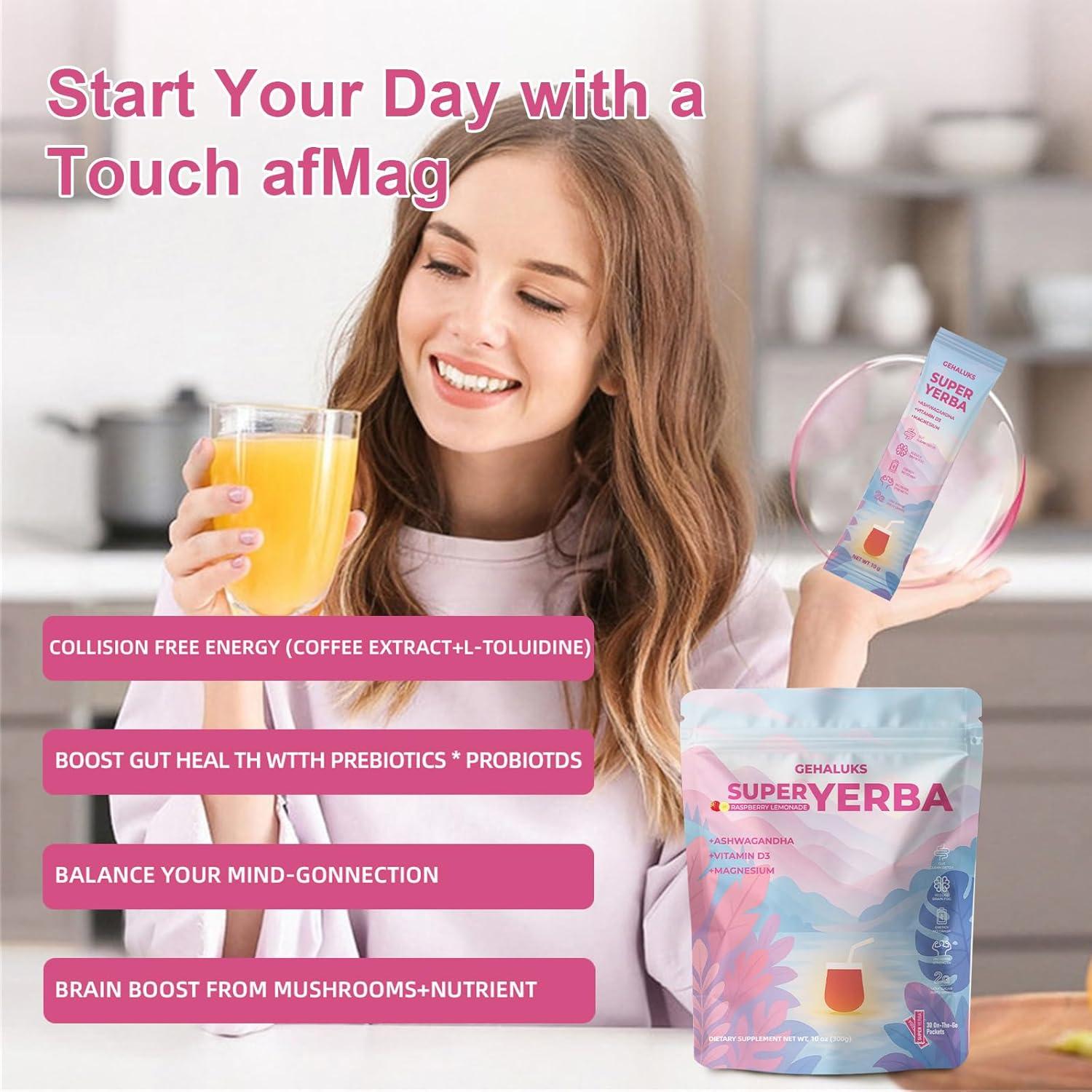 Yerba Mate en Polvo Hewleshen - 30 Porciones Sabor Frambuesa