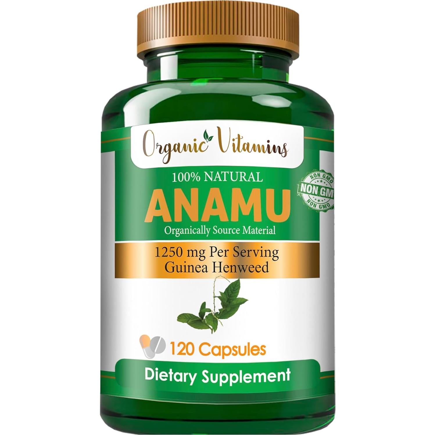 Vitaminas Orgánicas Anamu 1250mg 240 Cápsulas Vitamisan