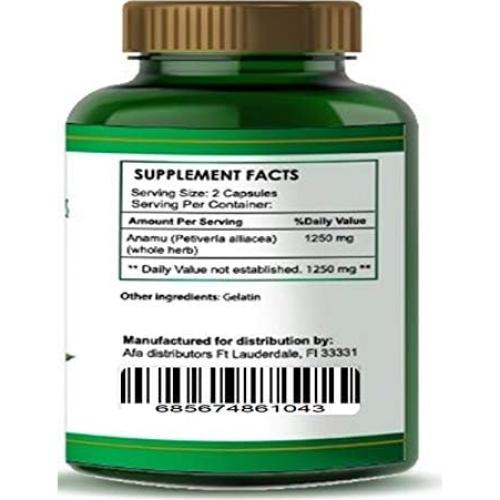 Vitaminas Orgánicas Anamu 1250mg 240 Cápsulas Vitamisan