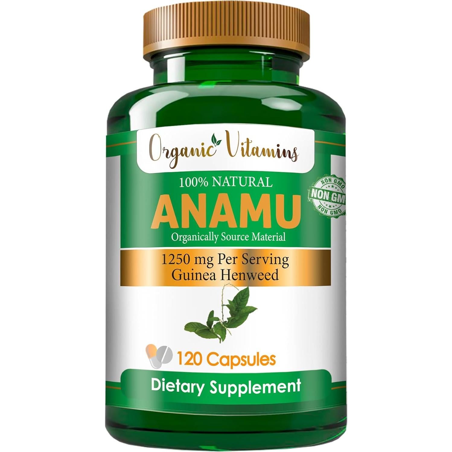 Vitaminas Orgánicas Anamu 1250mg 240 Cápsulas Vitamisan