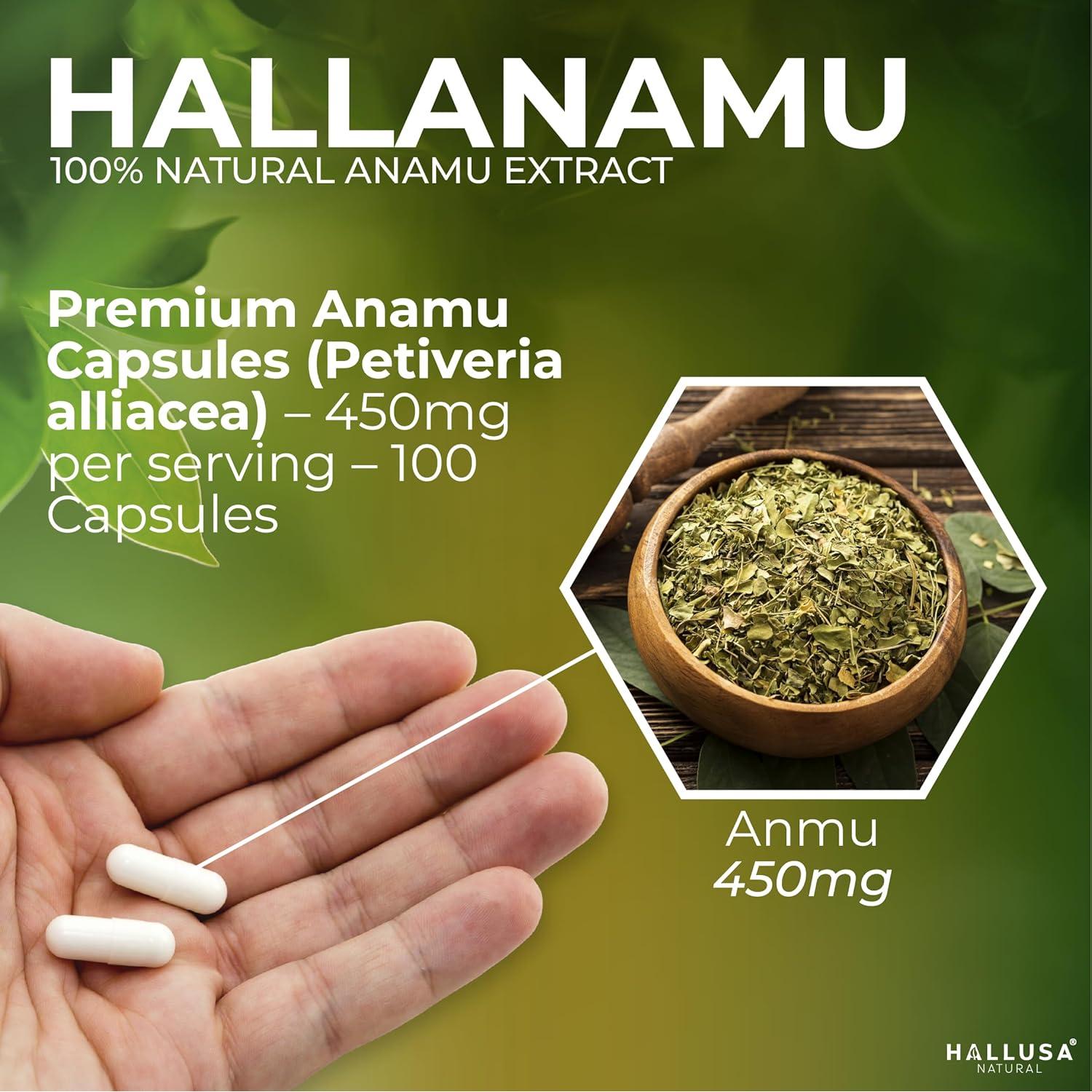 Cápsulas de Raíz de Anamu Hallusa 450 mg - 100 Unidades