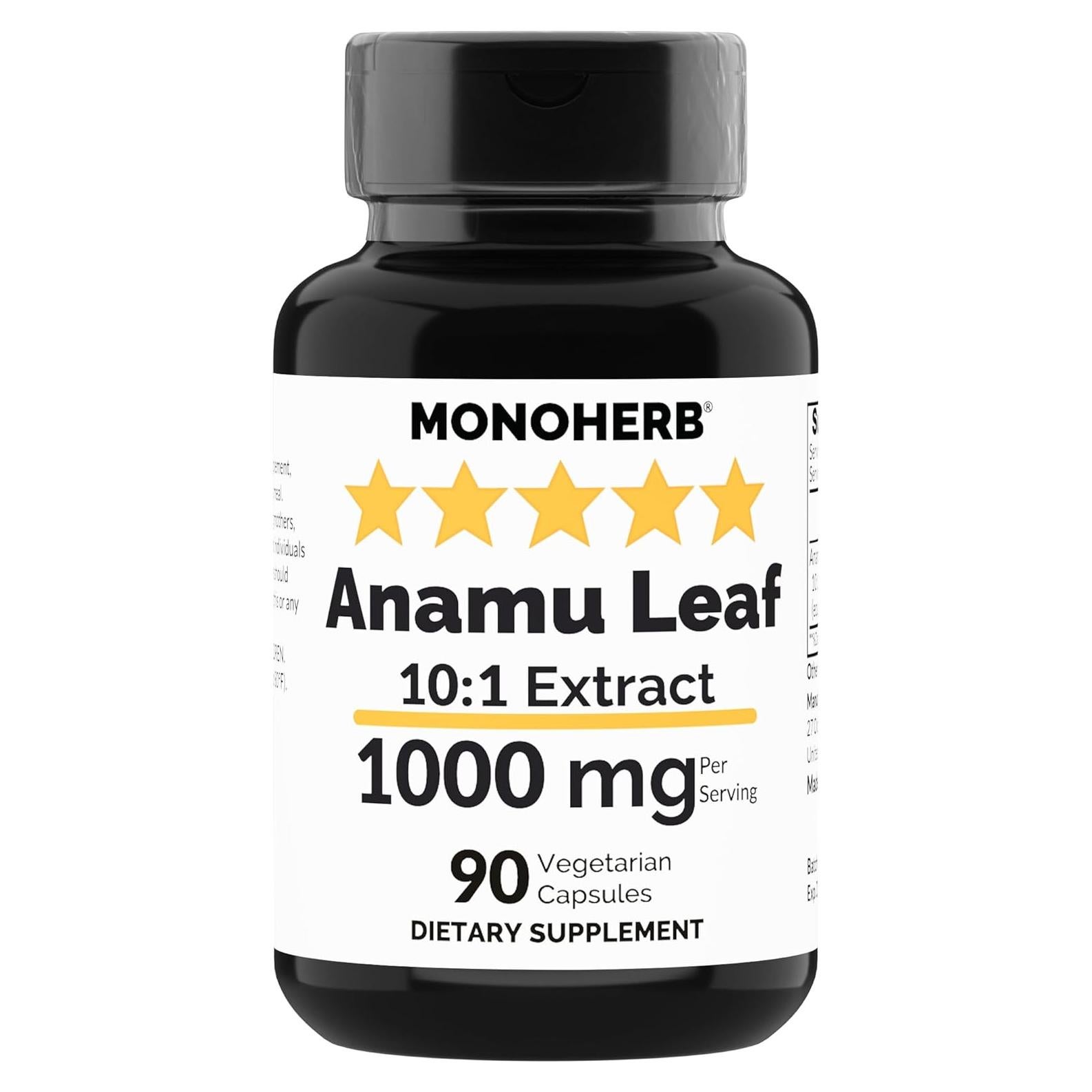 Cápsulas Veganas de Anamu MONOHERB 1000 mg - 90 Unidades