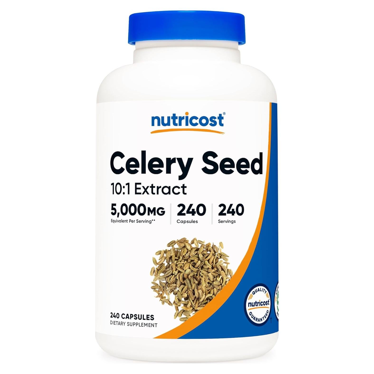 Cápsulas de Semilla de Apio Nutricost 5000mg 240 Cápsulas