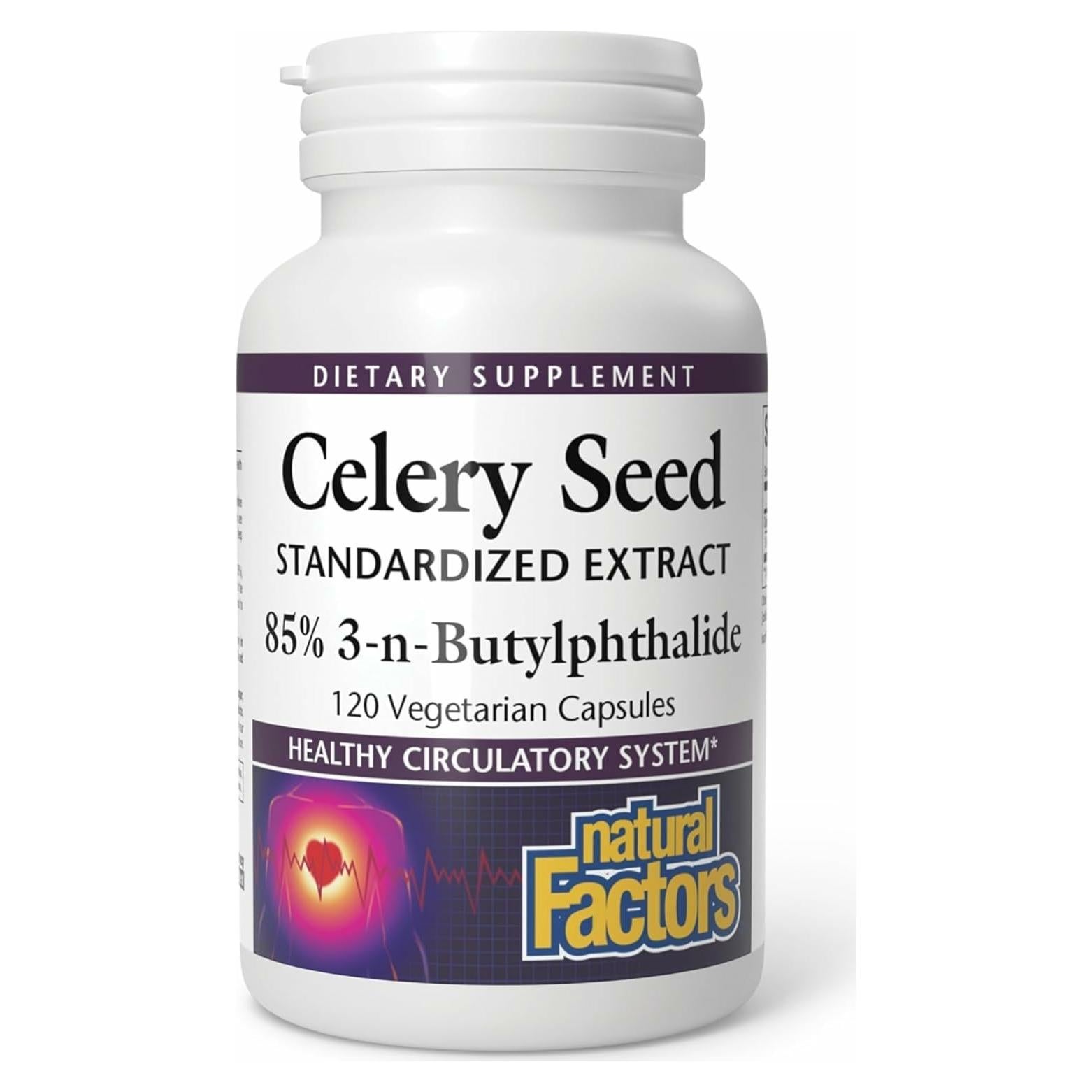 Extracto de Semilla de Apio 75 mg Factores Naturales 60 Cápsulas