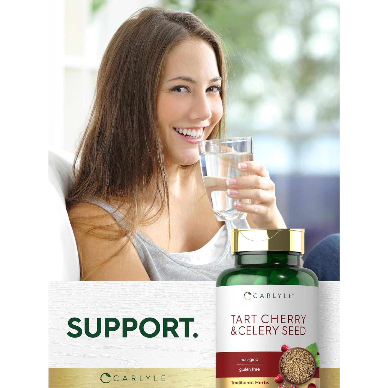 Suplemento de Cereza Ácida y Semilla de Apio Carlyle 200 Cápsulas