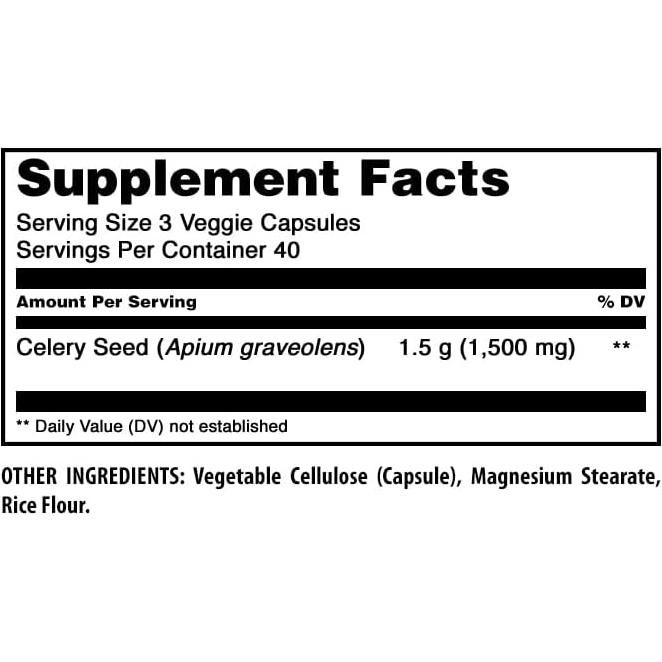 Suplemento de Semilla de Apio Amazing Formulas 1500 Mg 120 Cápsulas