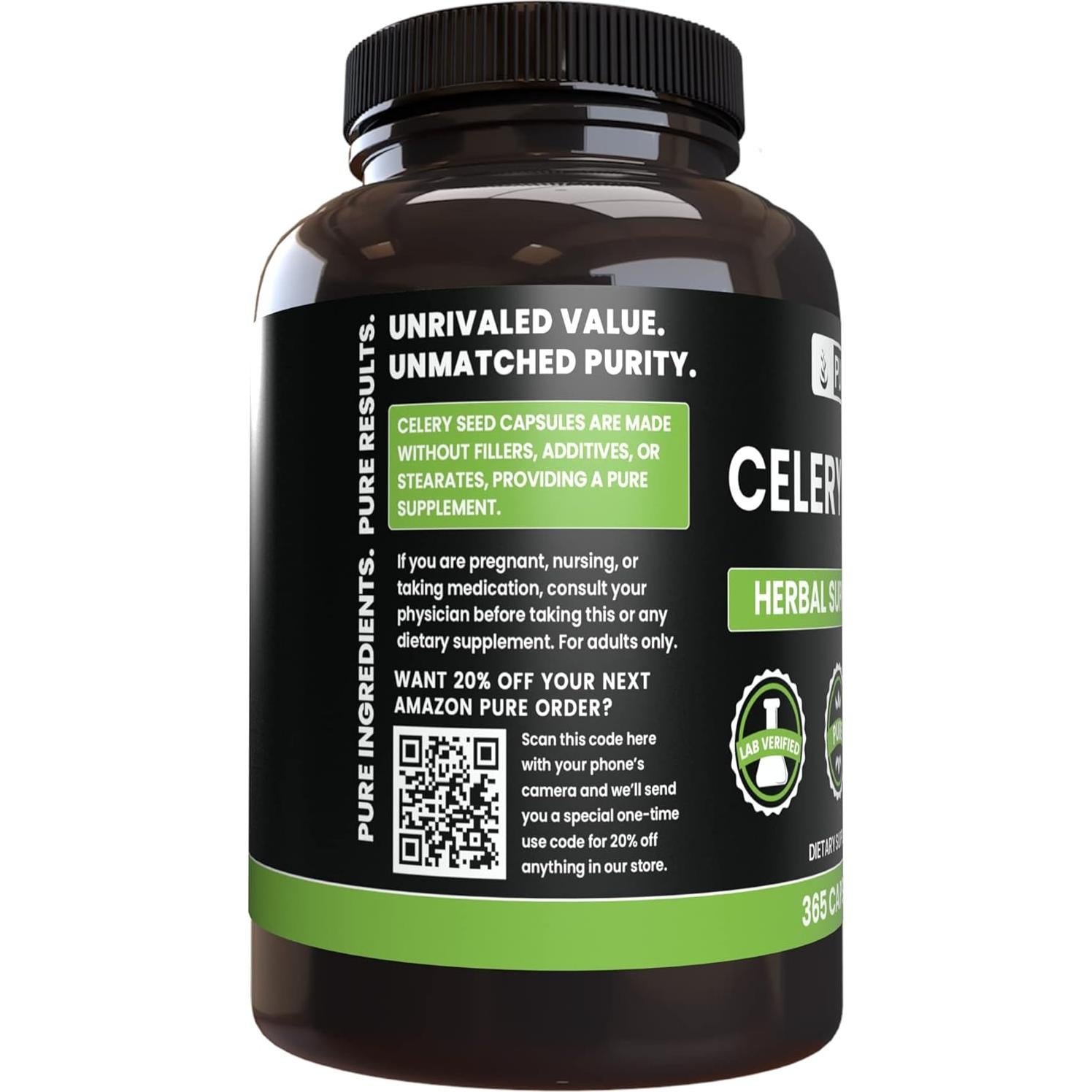 Cápsulas de Semilla de Apio 365 Unidades Ingredientes Originales