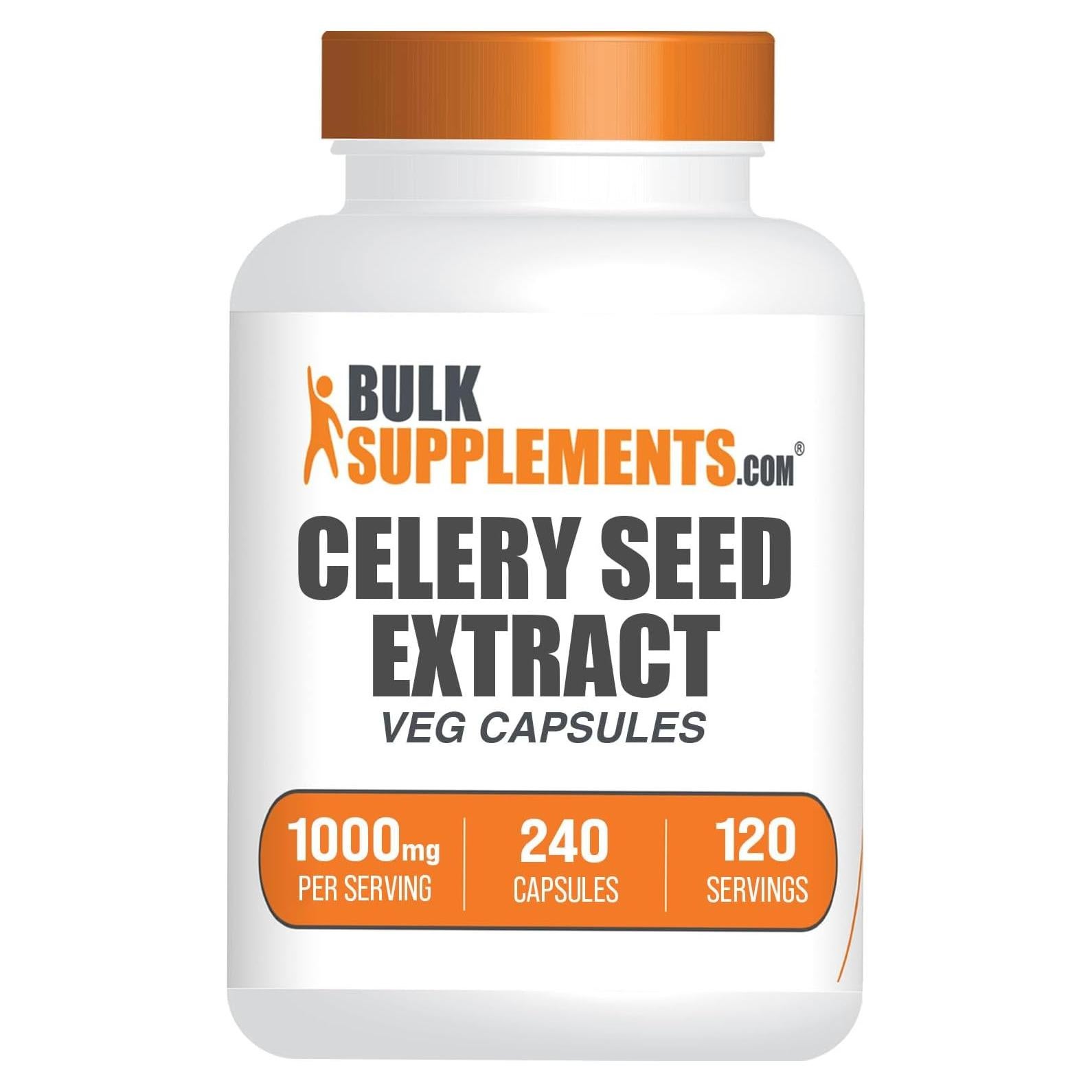 Cápsulas de Semilla de Apio BulkSupplements 1500mg - 240 Veganas