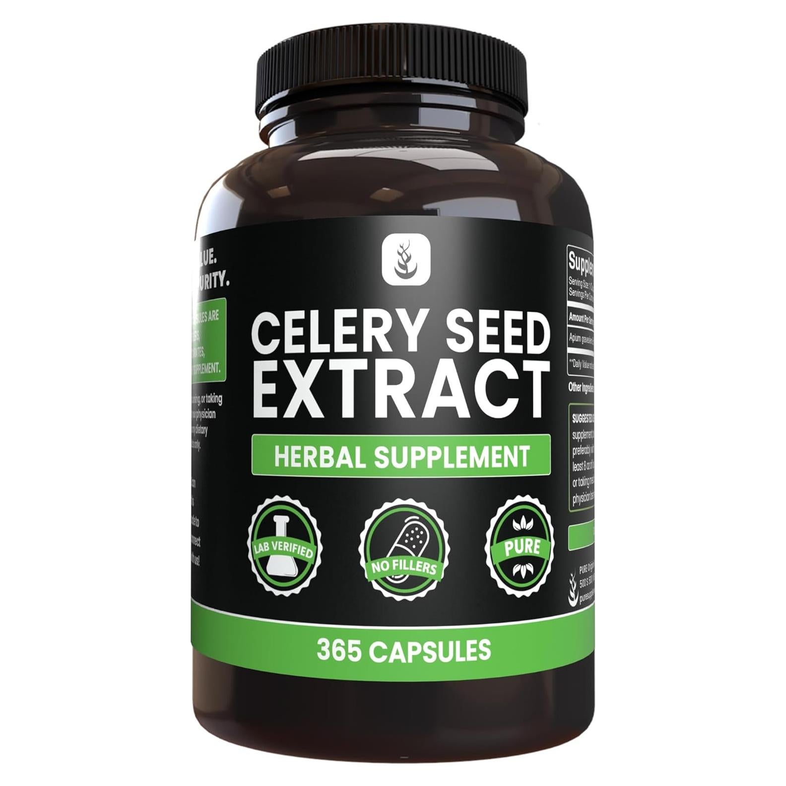 Extracto de Semilla de Apio 365 Cápsulas Ingredientes Originales