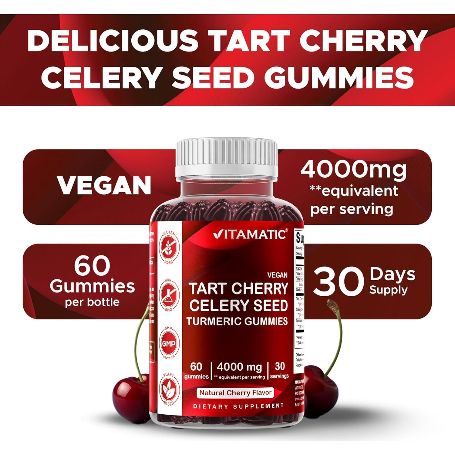 Gomitas de Cereza Ácida Vitamatic 4000mg - Paquete de 2