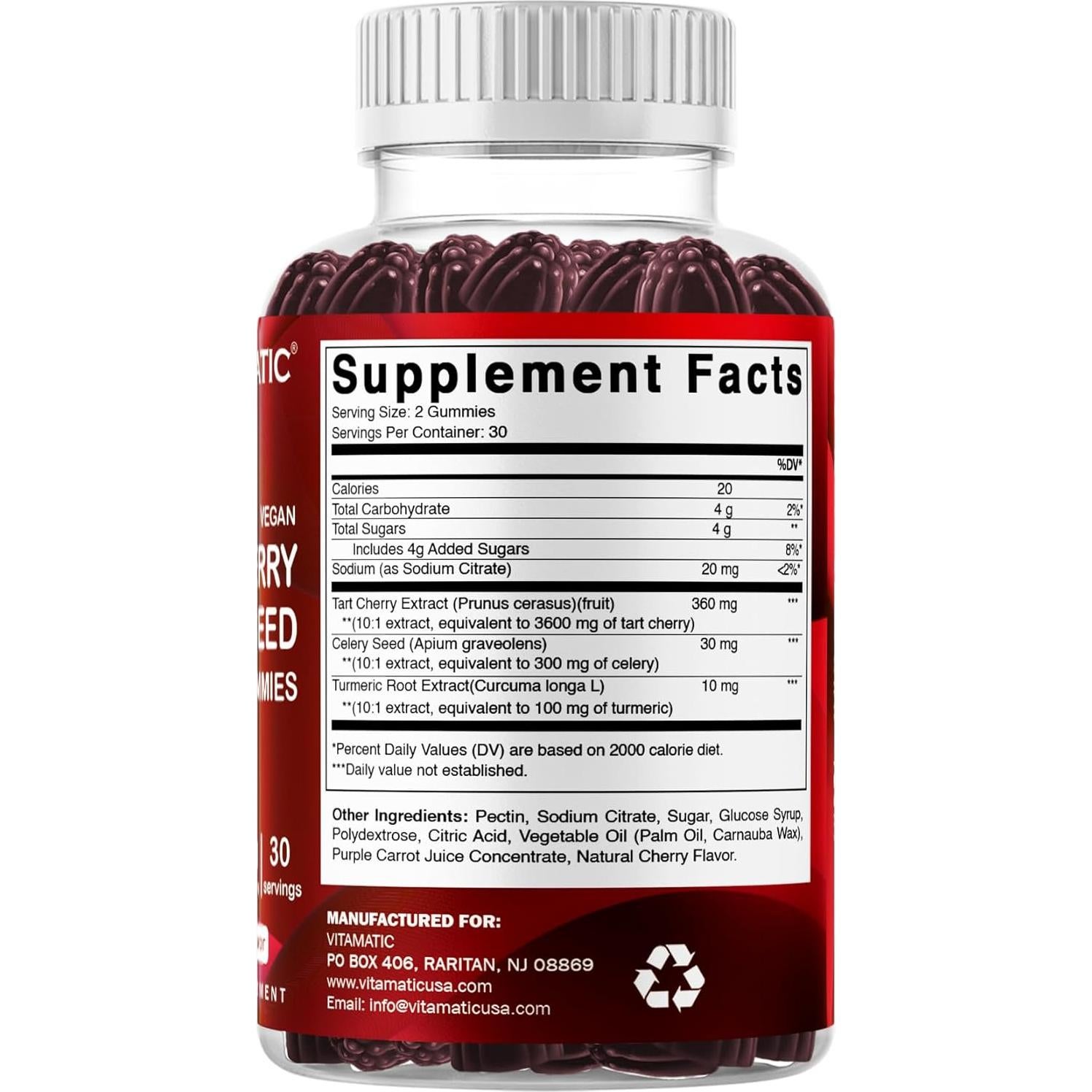 Gomitas de Cereza Ácida Vitamatic 4000mg - Paquete de 2