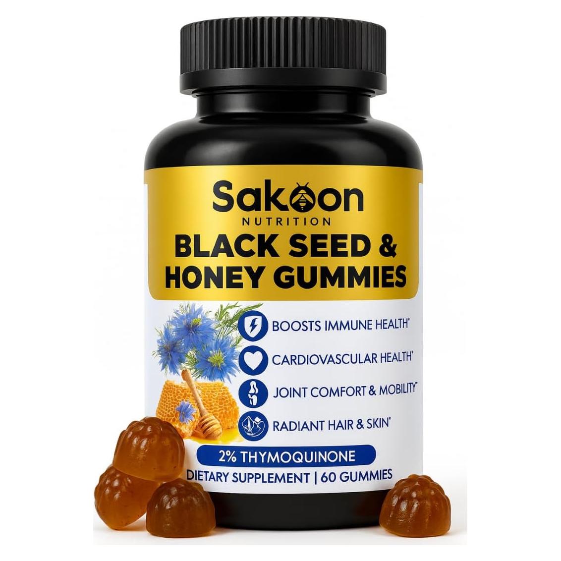 Gomitas de aceite de semilla negra Sakoon 60 unidades