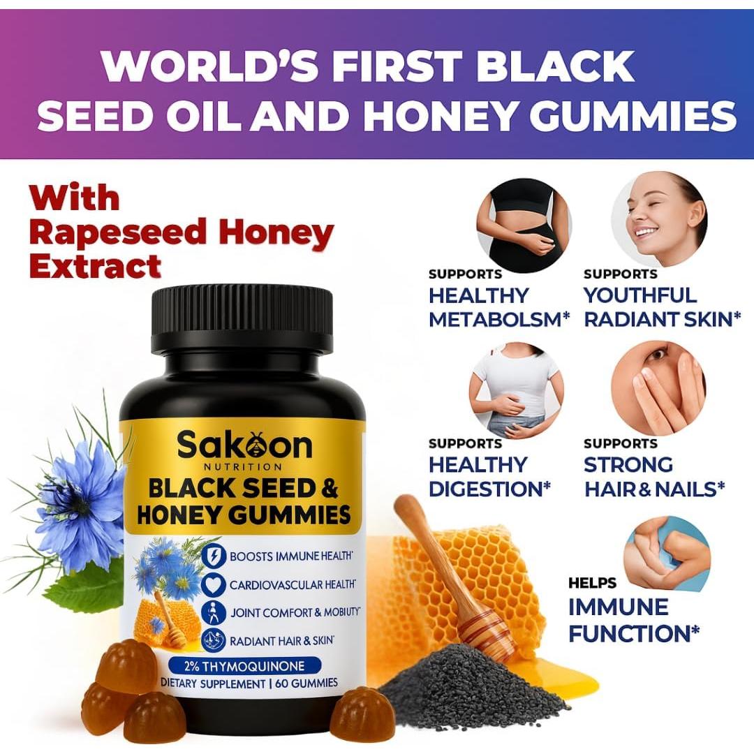 Gomitas de aceite de semilla negra Sakoon 60 unidades