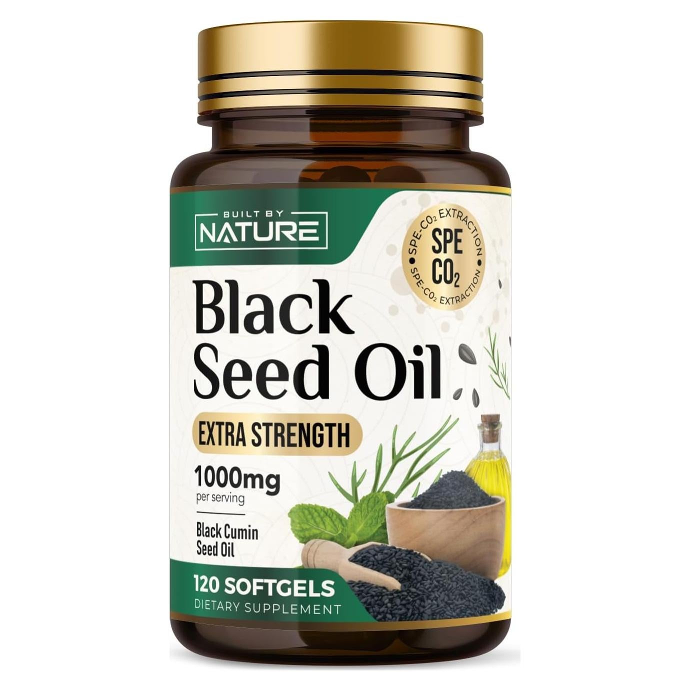 Aceite de Semilla de Comino Negro Built by Nature 1000 mg - Antioxidante