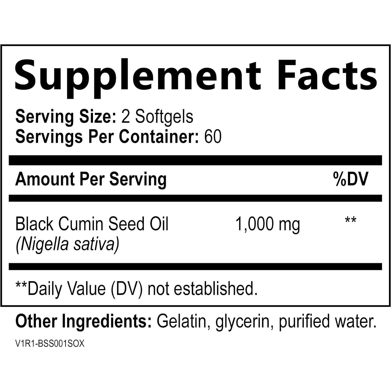 Aceite de Semilla de Comino Negro Built by Nature 1000 mg - Antioxidante