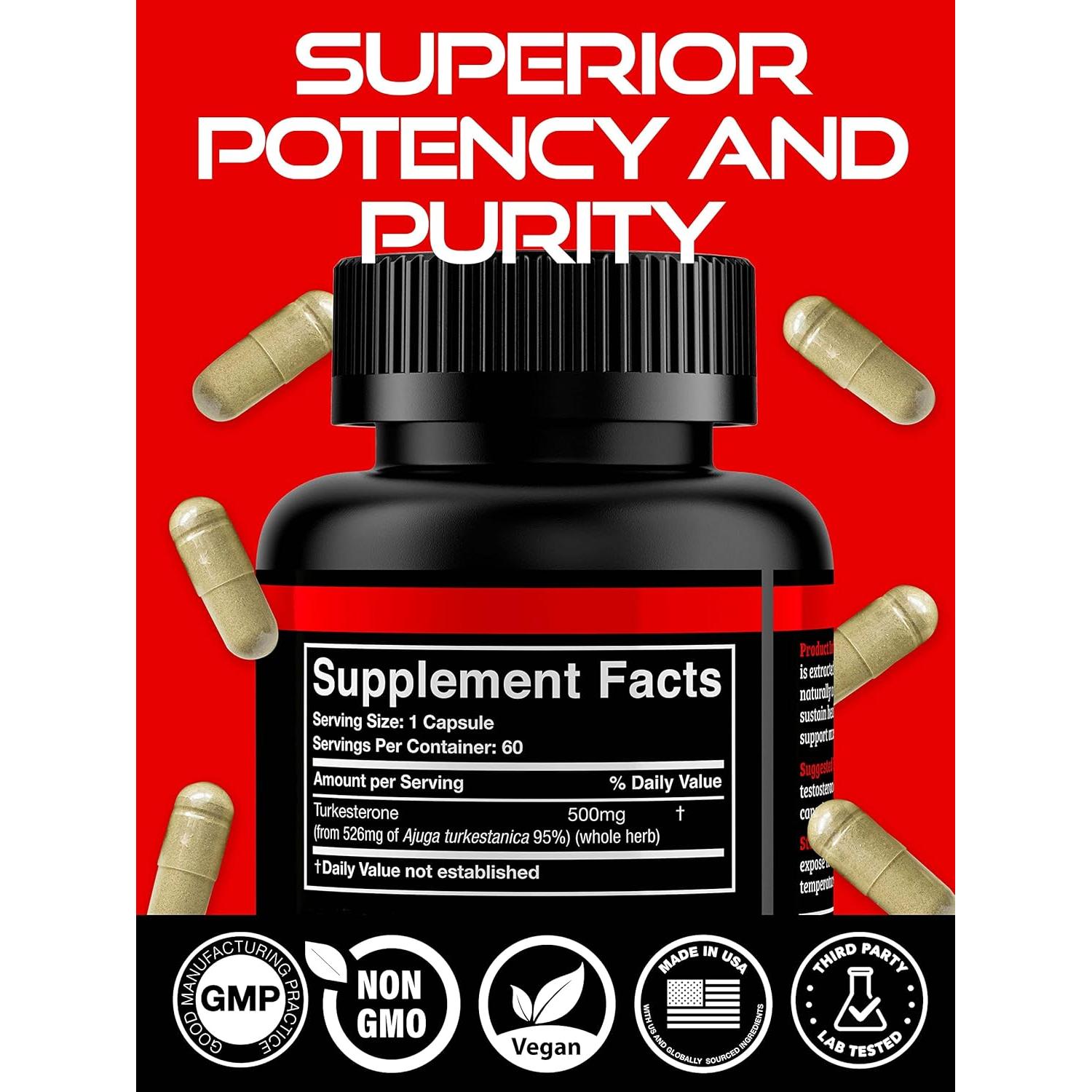 Suplemento de Turkesterona Bosque Negro 500mg 60 Cápsulas