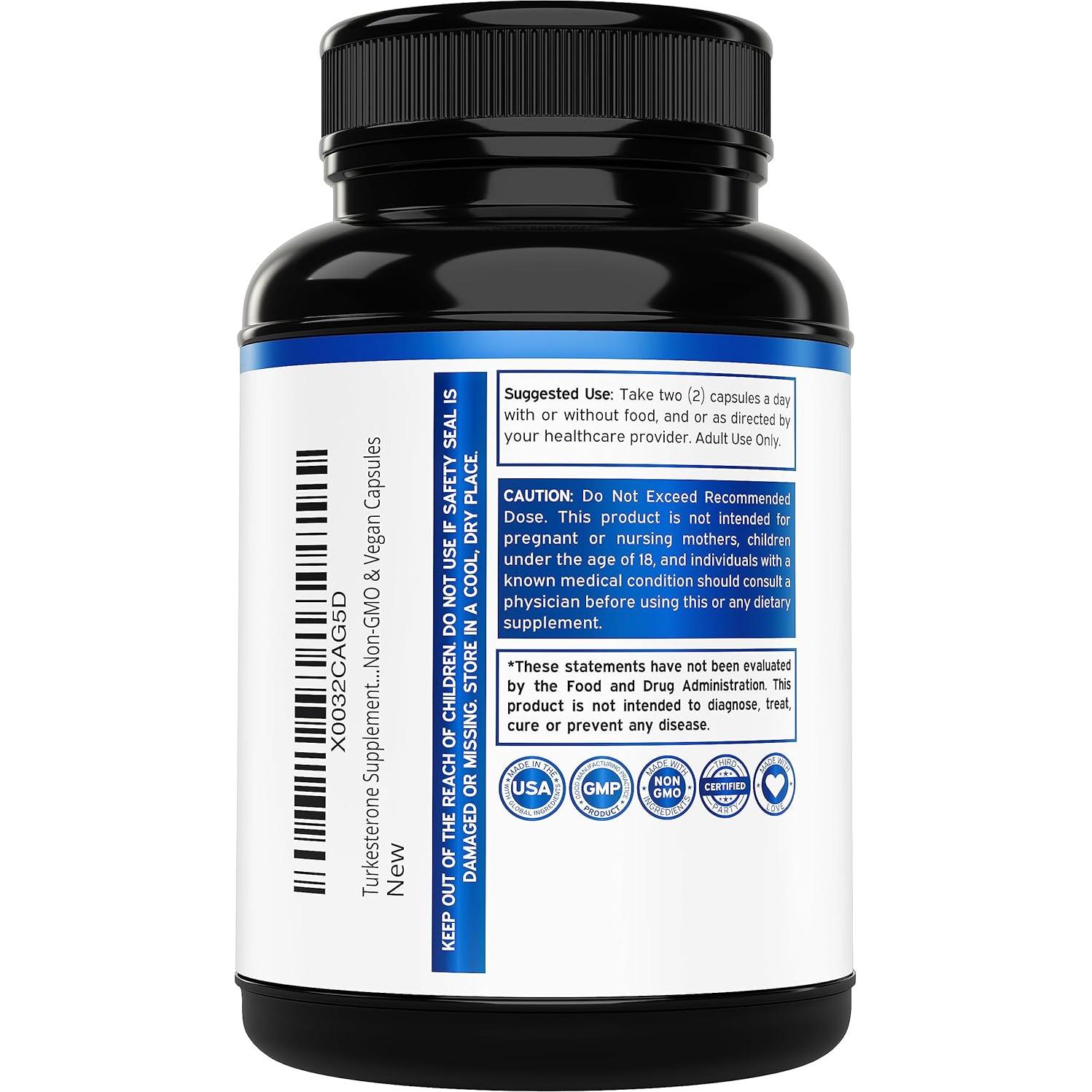 Suplemento de Turkesterona 500mg Dorado Nutrition 120 Cápsulas