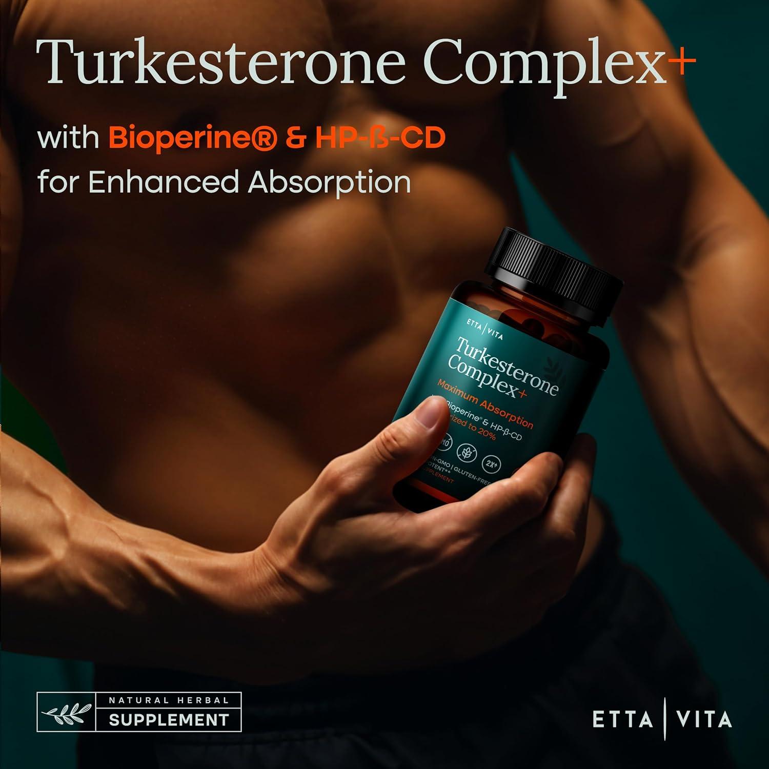 Suplemento de Turkesterona Etta Vita 500mg Vegano 60 Cápsulas