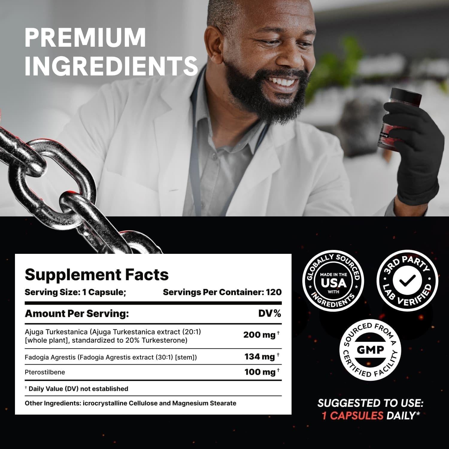 Suplemento de Turkesterona Orgánica HealMeal 120 Cápsulas