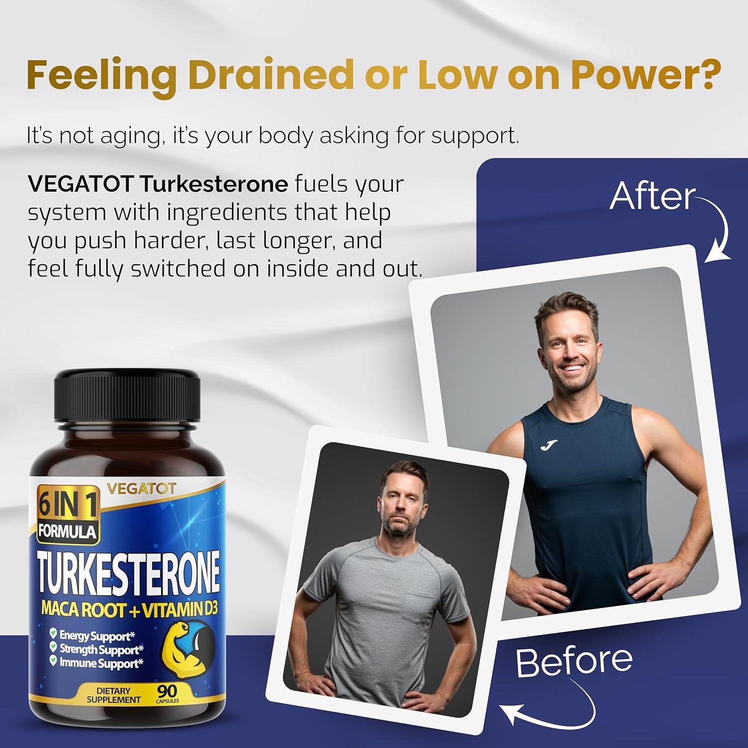 Suplemento Vegatot 6 en 1 Turkesterona 60 Cápsulas Energía