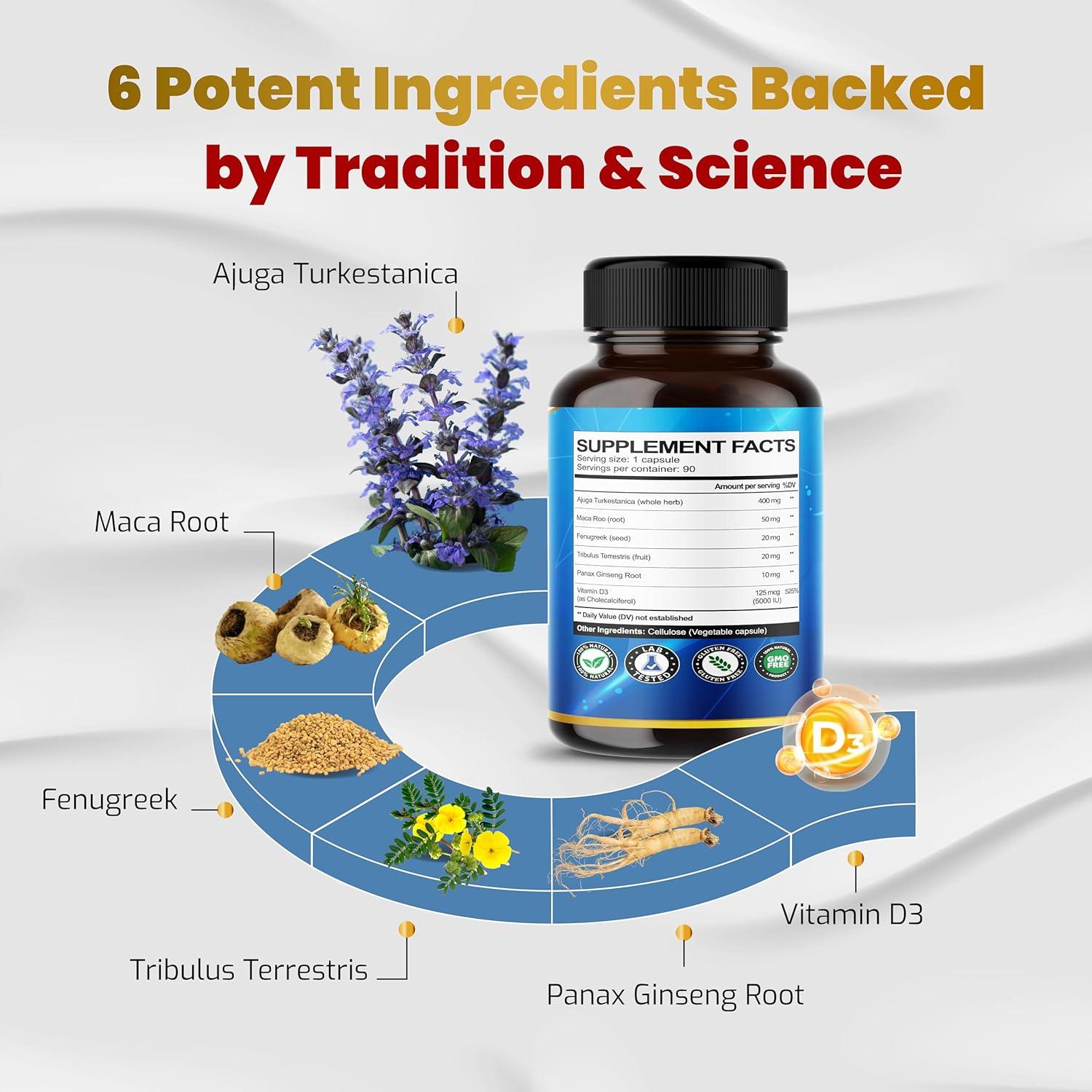 Suplemento Vegatot 6 en 1 Turkesterona 60 Cápsulas Energía