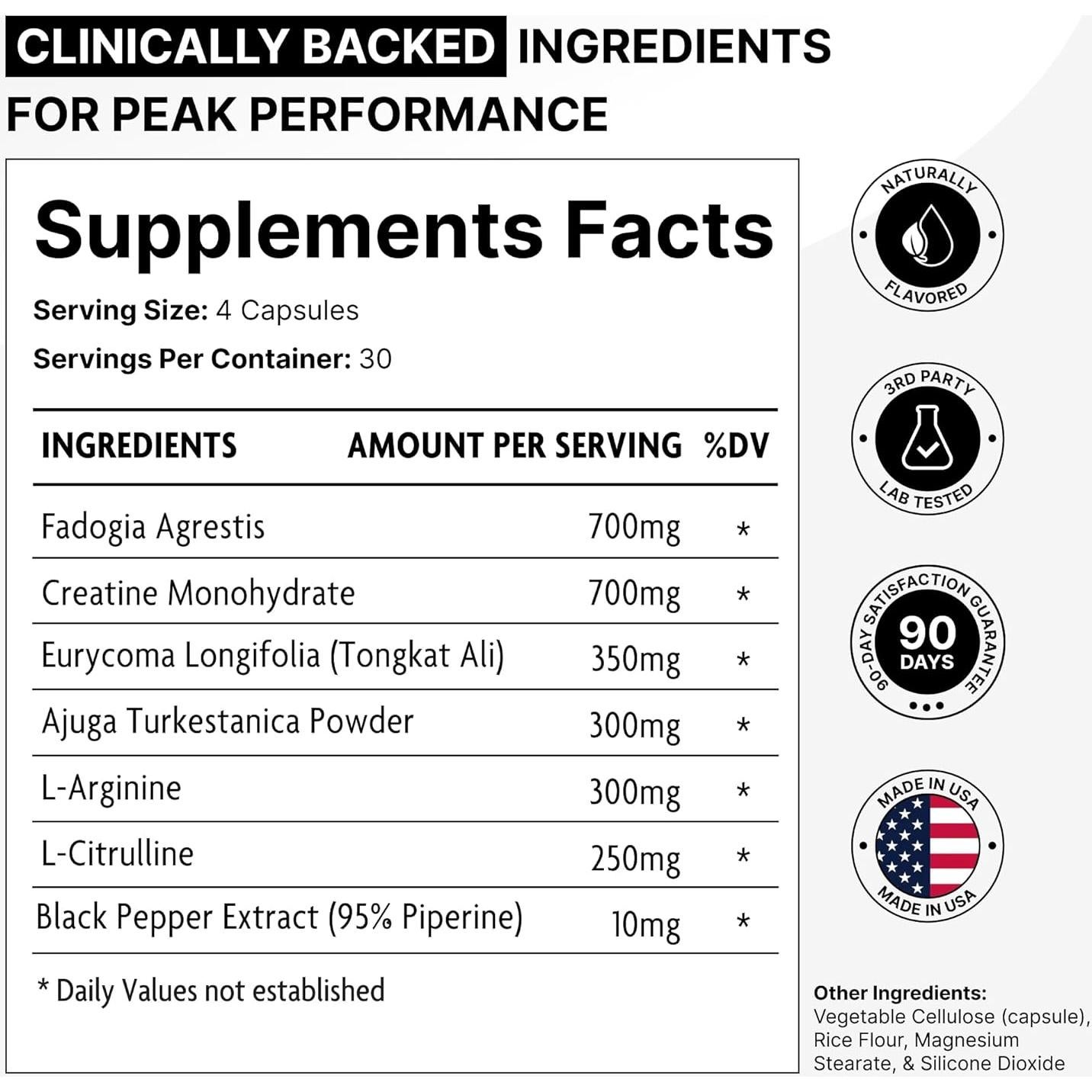 Suplemento DMoose Fadogia Agrestis - Testosterona y Fuerza 140g