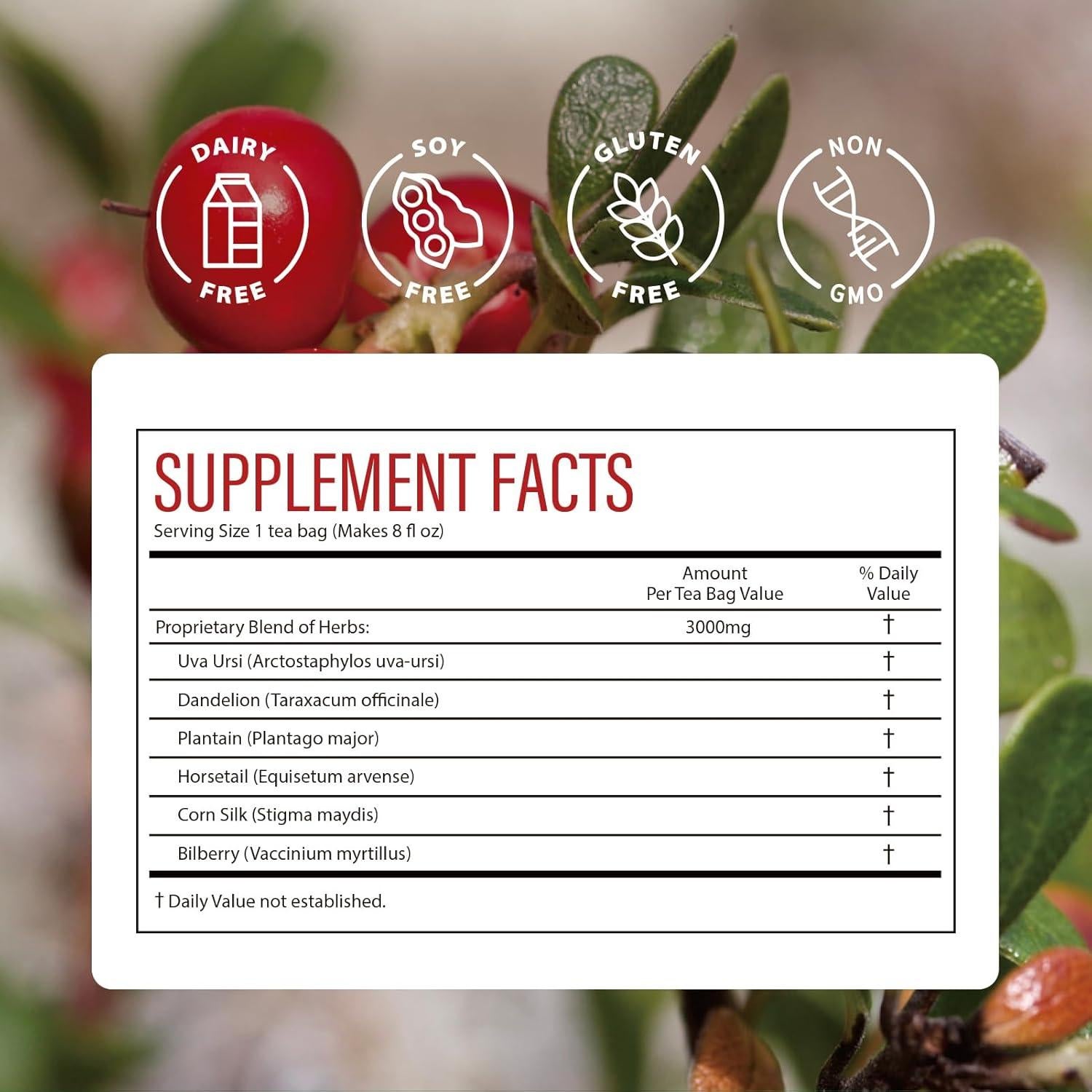 Té Diurético Natural HerbOLITHIC Uva Ursi 30 Bolsas Detox