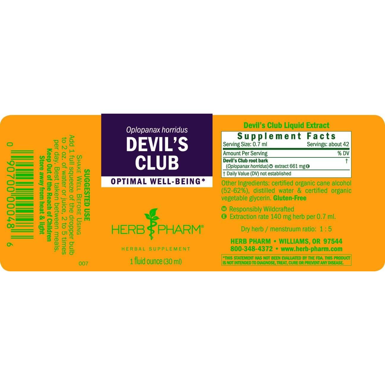 Extracto Líquido de Devil's Club Herb Pharm - 29.57 ml