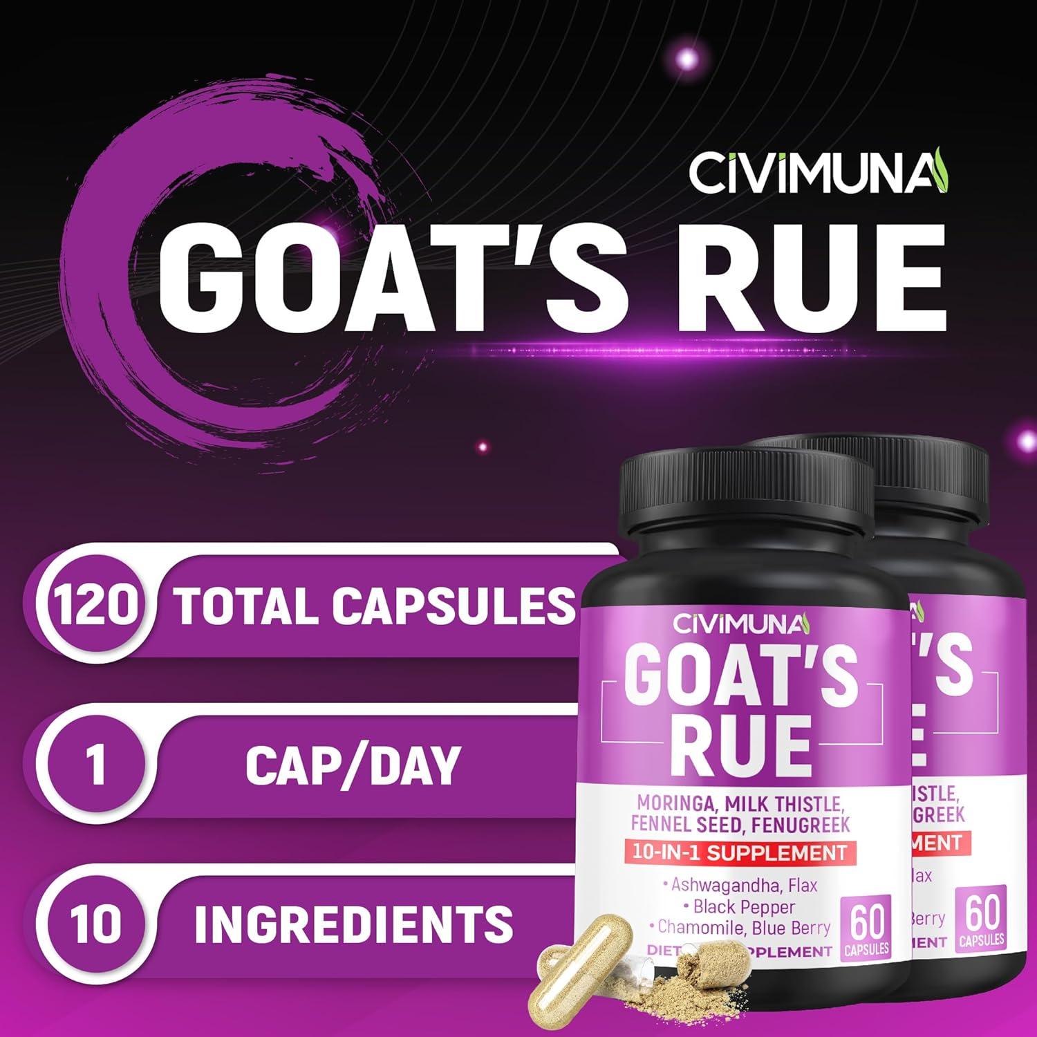 Cápsulas de Rue de Cabra CIVIMUNA - 120 Cápsulas para 4 Meses