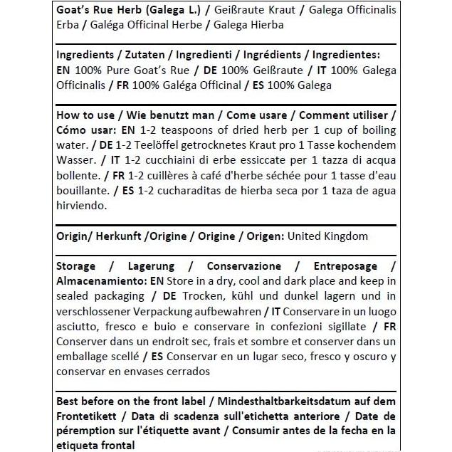 Té Herbal Orgánico Rue de Cabra 100g - Shender Group LTD