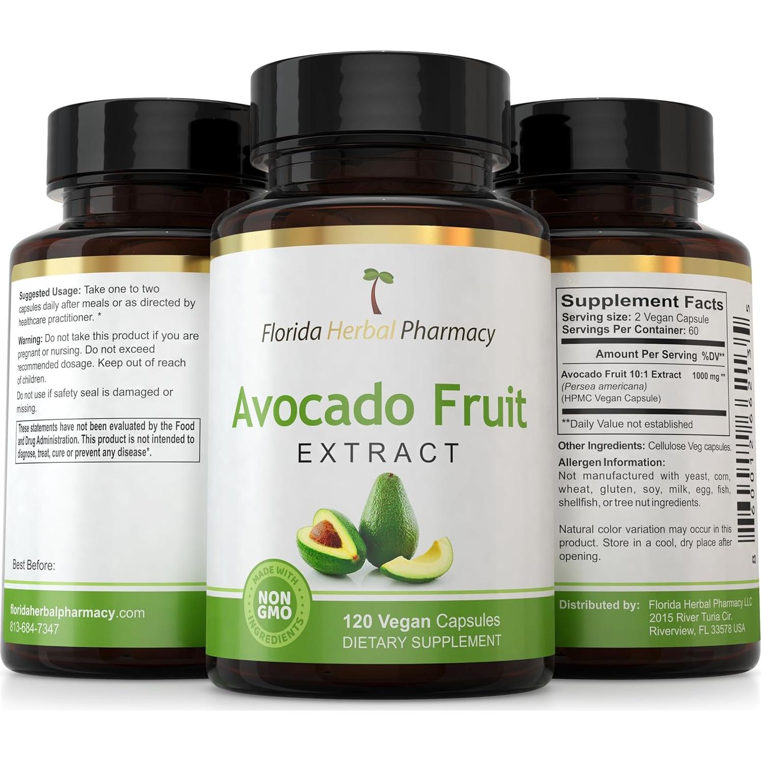 Cápsulas de Extracto de Aguacate 10:1 Farmacia Herbal 120 Uds