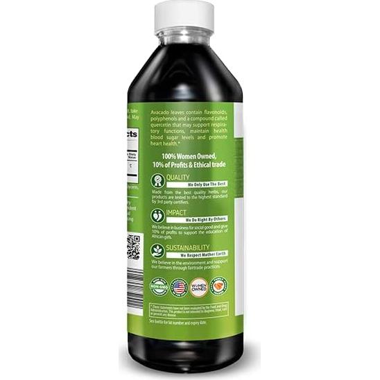 Suplemento Líquido de Extracto de Hoja de Aguacate 340ml Herbal Goodness