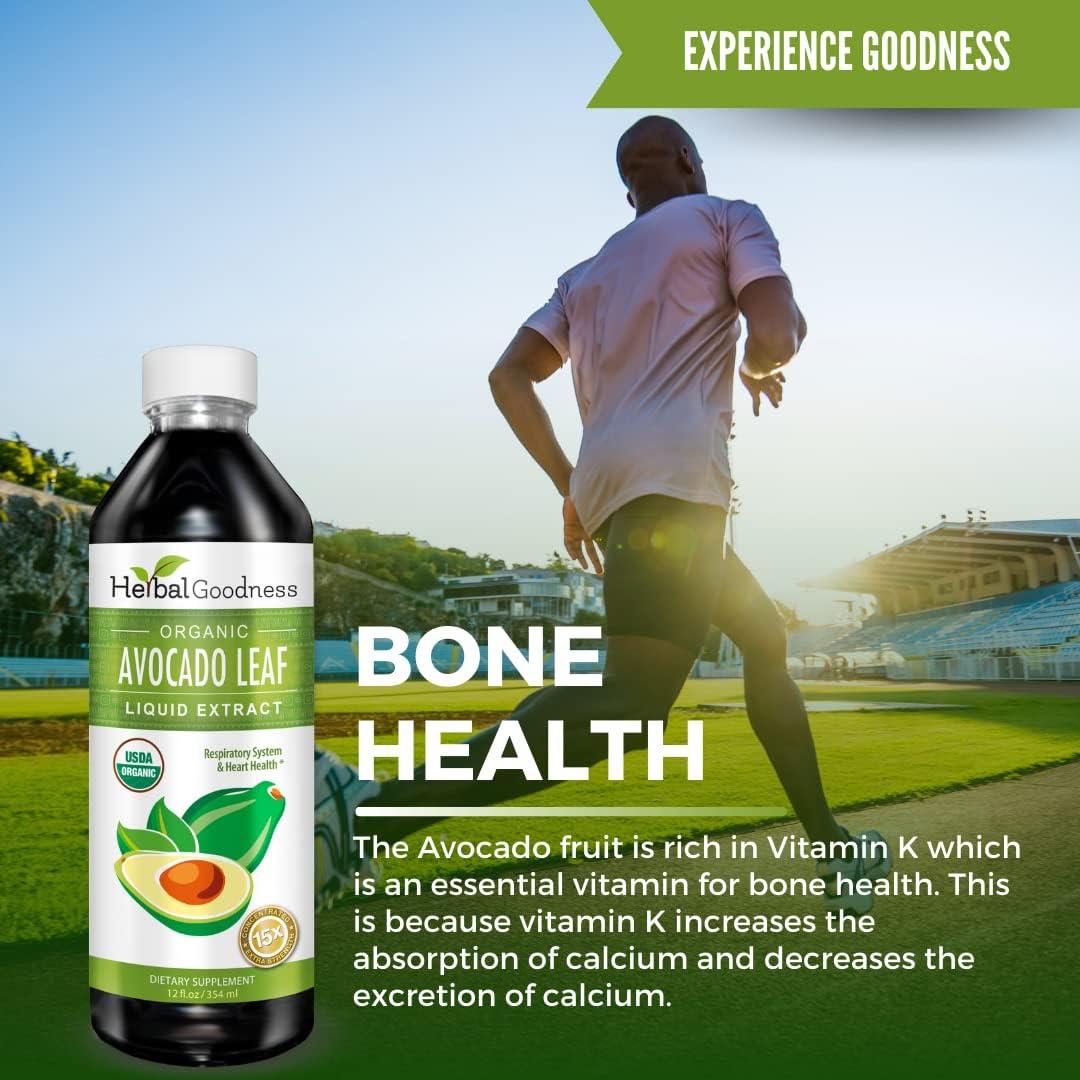 Suplemento Líquido de Extracto de Hoja de Aguacate 340ml Herbal Goodness