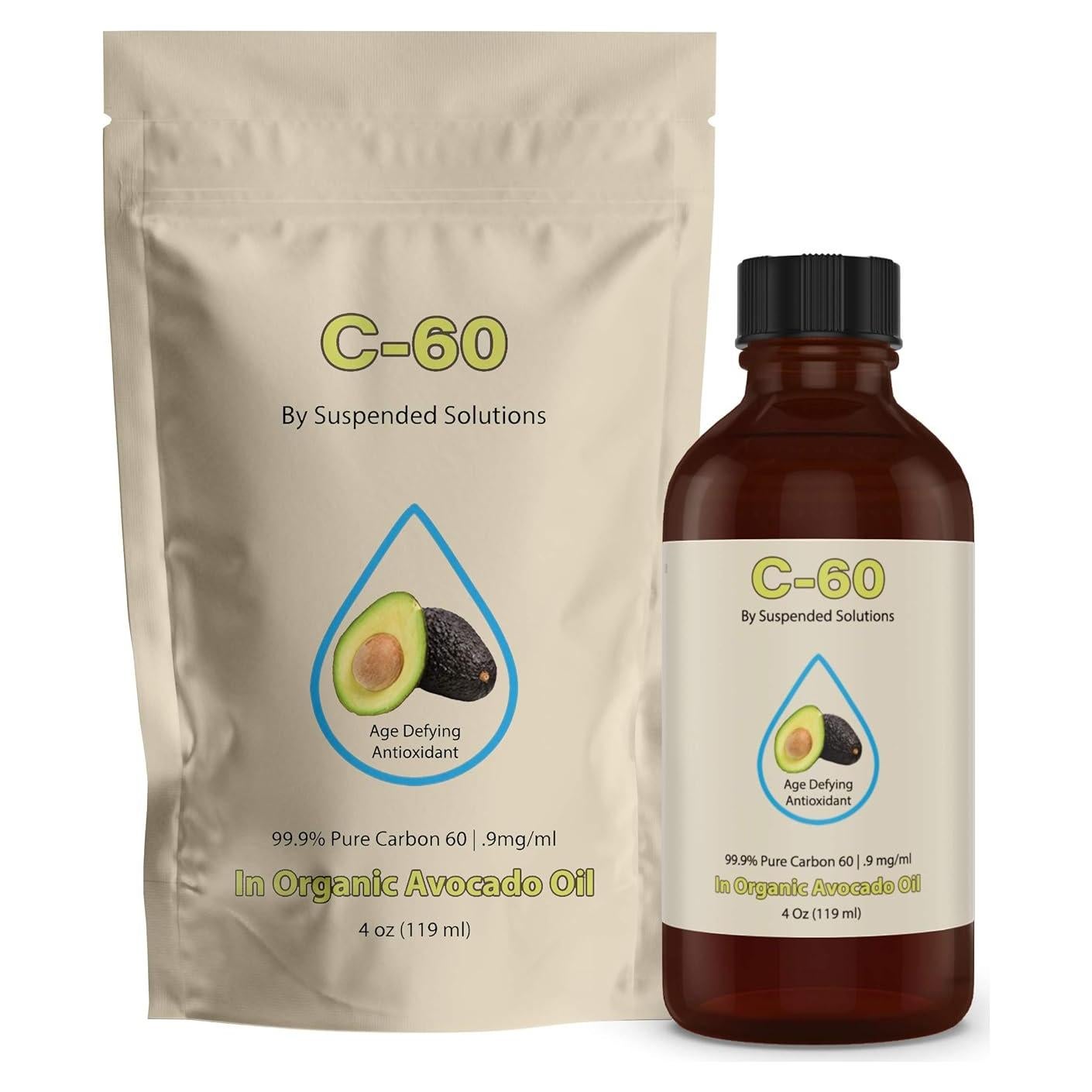 C-60 en Aceite de Aguacate Orgánico Suspended Solutions 113g