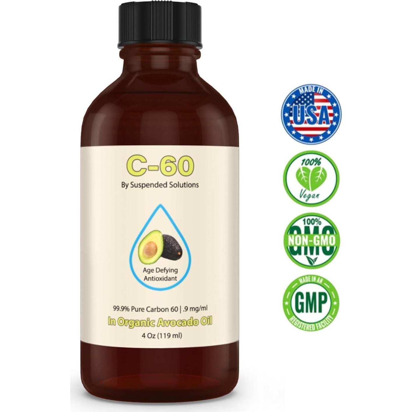 C-60 en Aceite de Aguacate Orgánico Suspended Solutions 113g