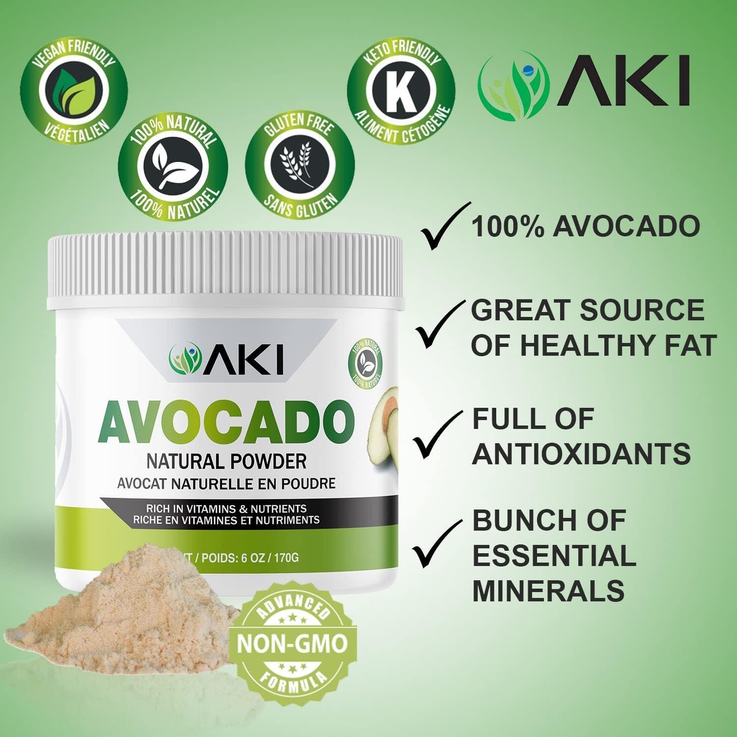 Polvo de Superalimento de Aguacate AKI 170g - Rico en Omega 3 y Vitaminas