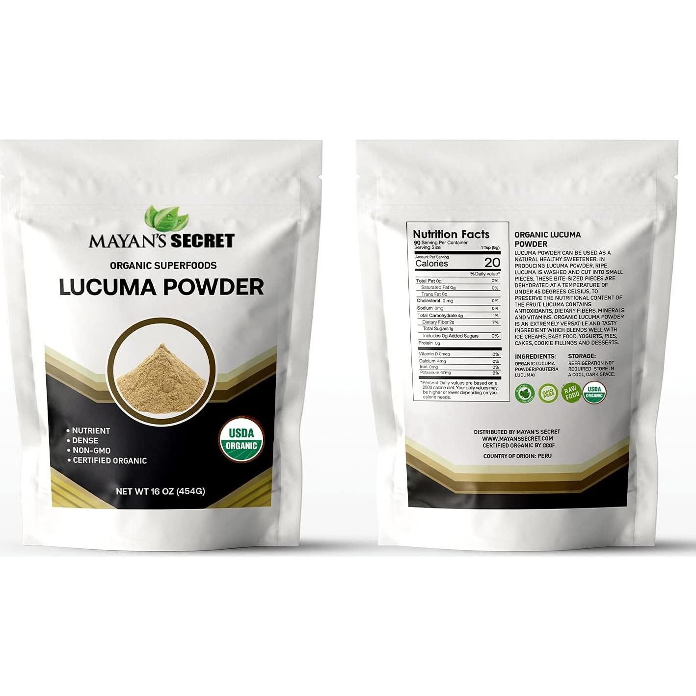 Polvo de Lucuma Orgánico Mayan's Secret 453.6 g - Superalimento