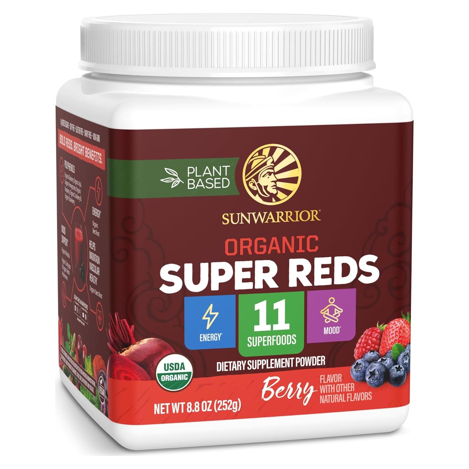 Polvo Super Rojos Orgánico Sunwarrior 249g - 11 Superalimentos