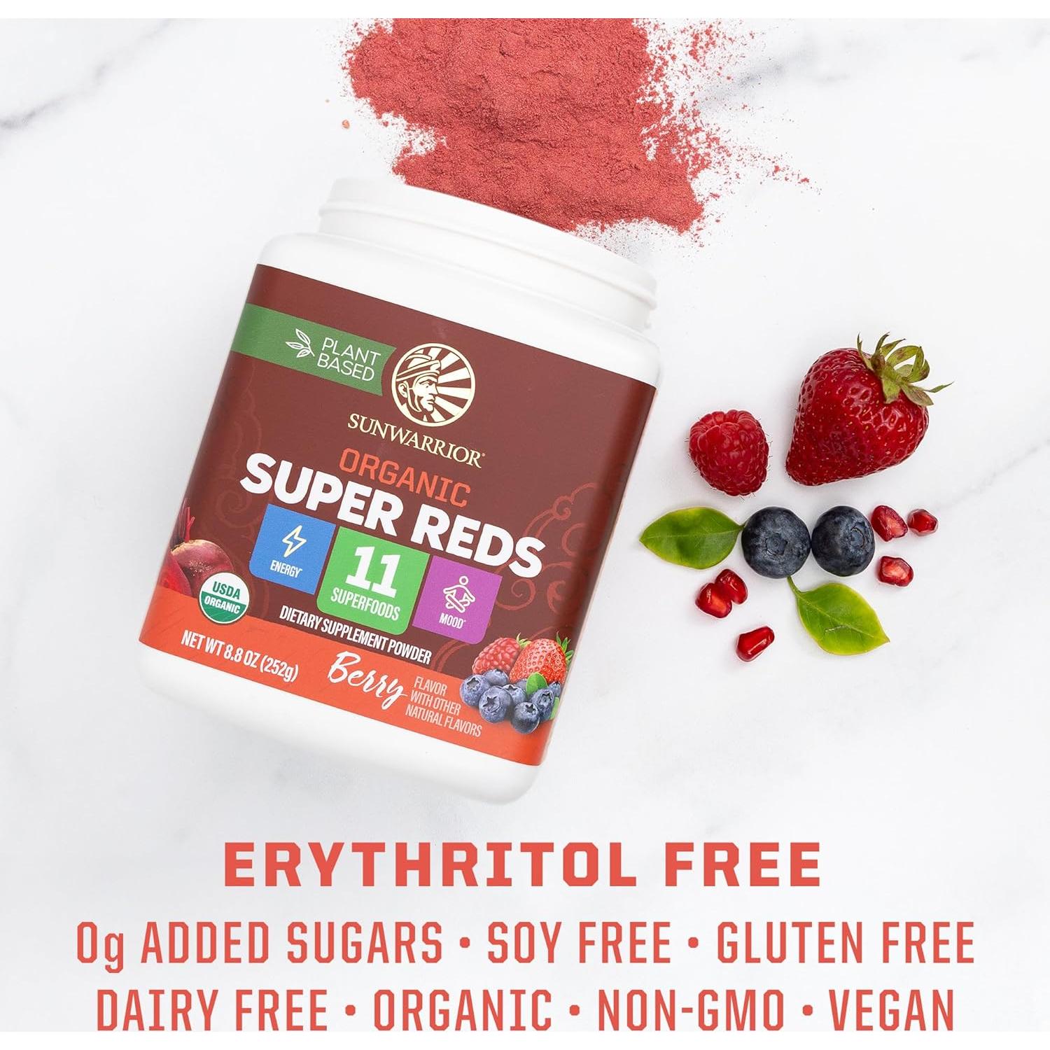 Polvo Super Rojos Orgánico Sunwarrior 249g - 11 Superalimentos