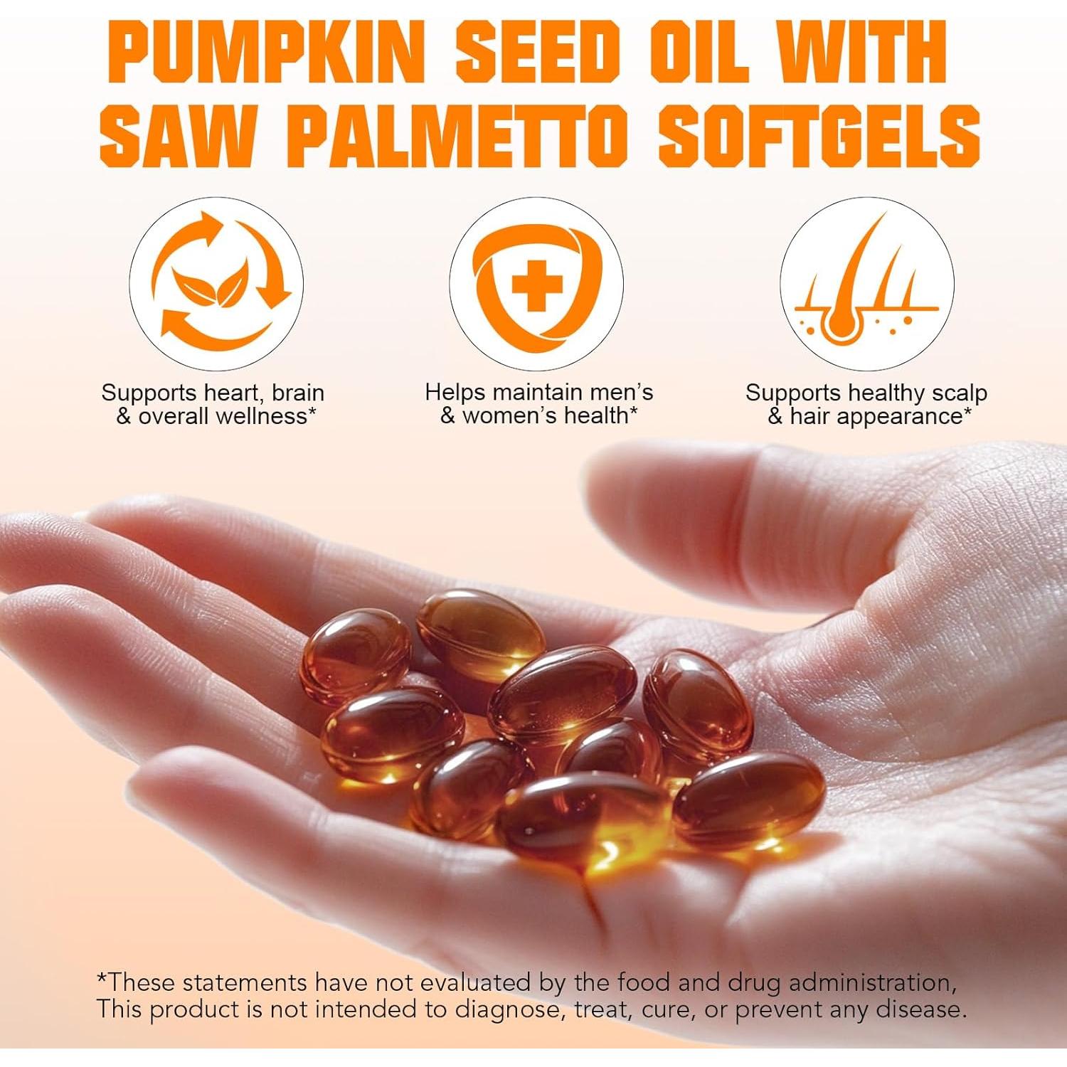 Cápsulas de Aceite de Semilla de Calabaza SXOSXO 1000mg 120 Softgels