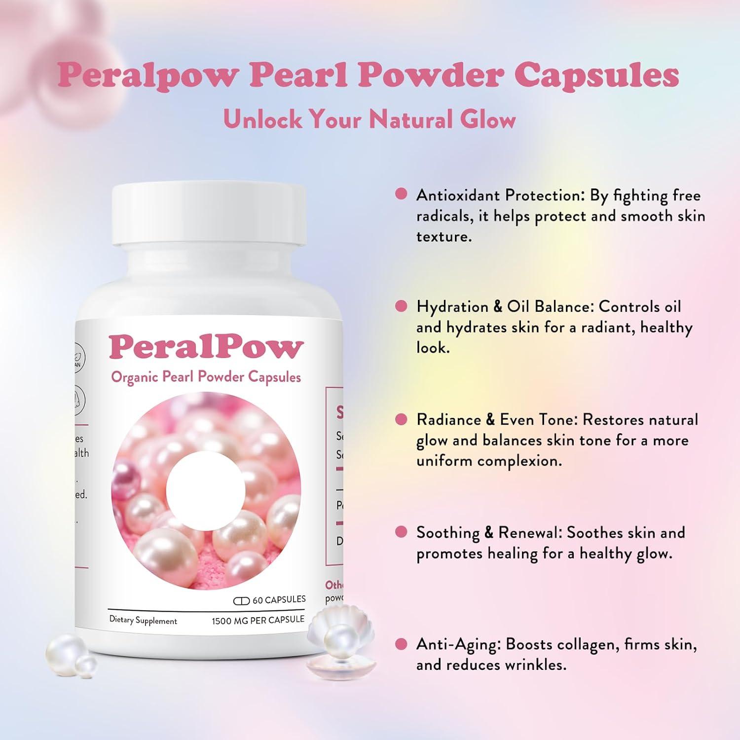 Cápsulas de Polvo de Perla Orgánica Peralpow 1500mg 60 Unidades