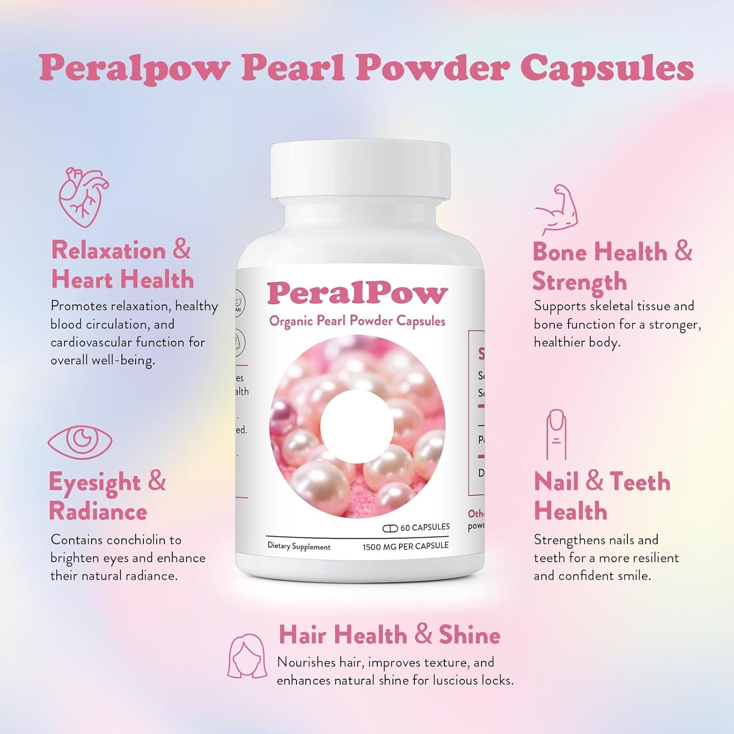 Cápsulas de Polvo de Perla Orgánica Peralpow 1500mg 60 Unidades