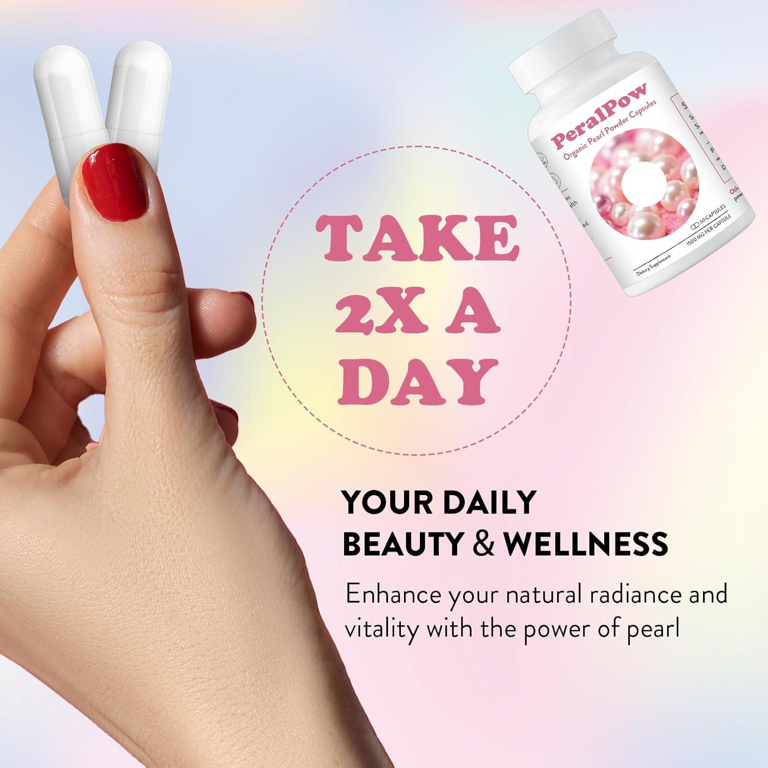 Cápsulas de Polvo de Perla Orgánica Peralpow 1500mg 60 Unidades