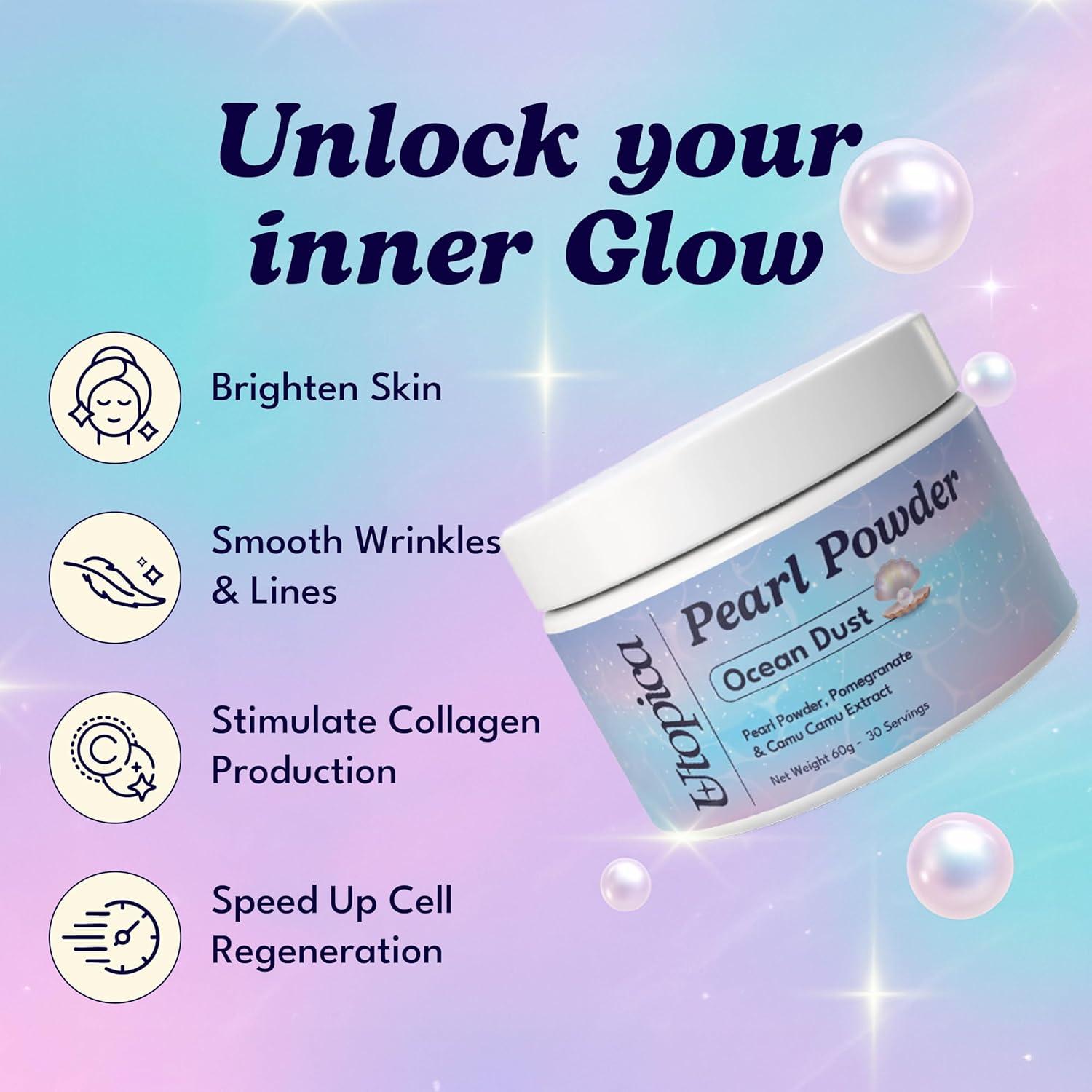 Polvo de Perlas Utopica 60g - Antioxidante para Piel Radiante