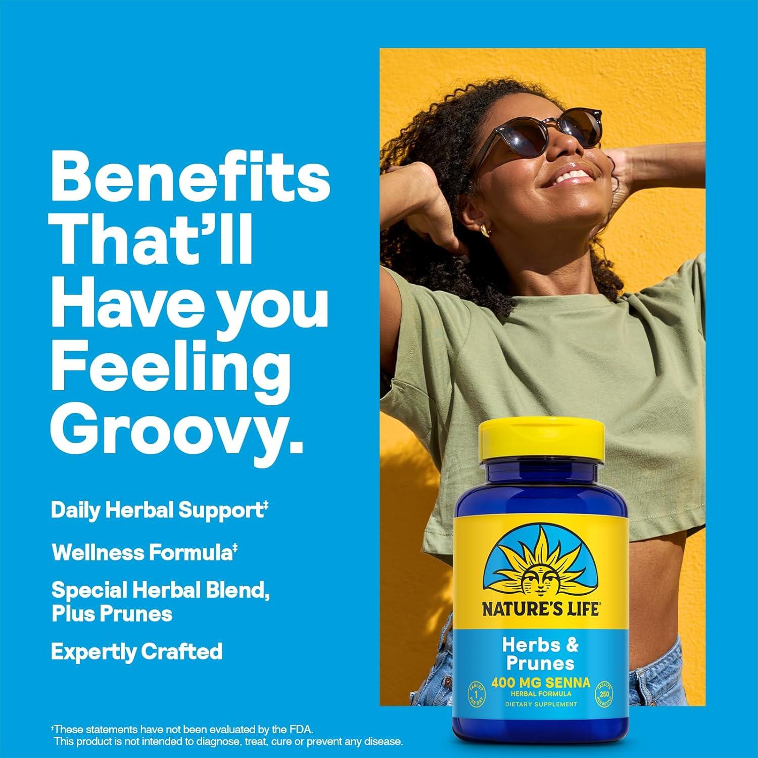 Suplemento Herbal Nature's Life Hierbas y Ciruelas 250 Tabletas